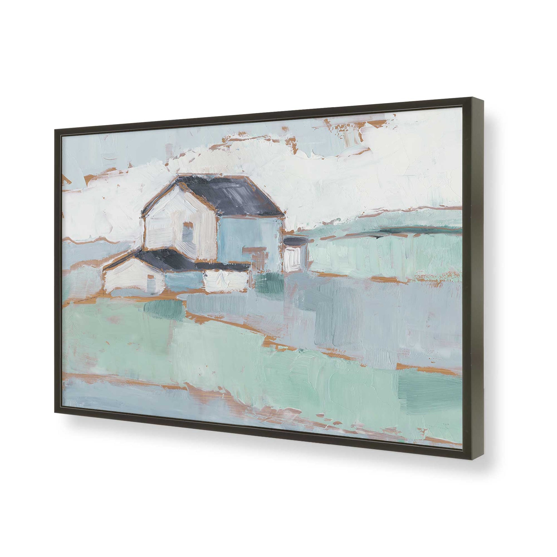 [Color:Satin Black], Picture of art in a Satin Black frame of the corner