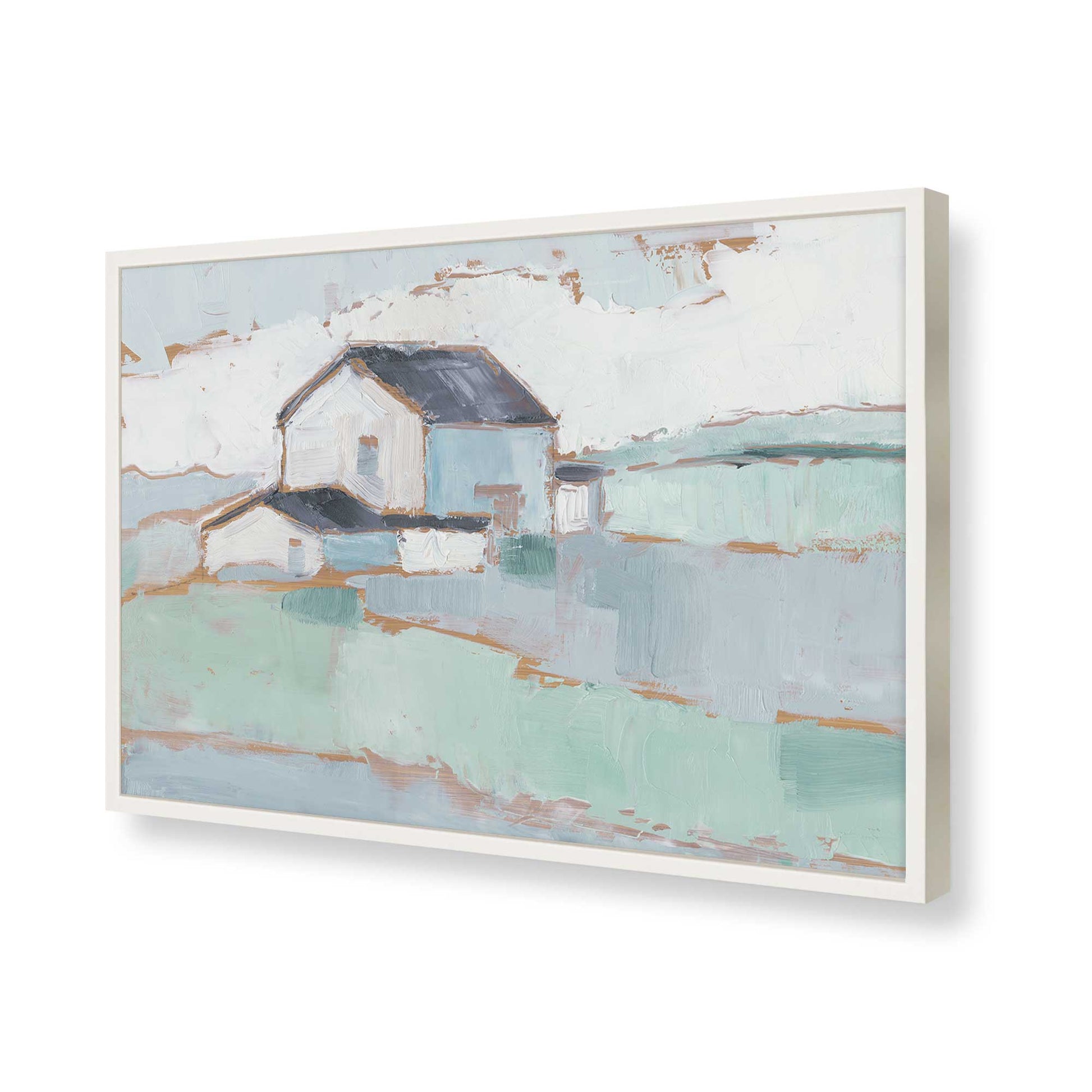 [Color:Opaque White], Picture of art in a Opaque White frame of the corner