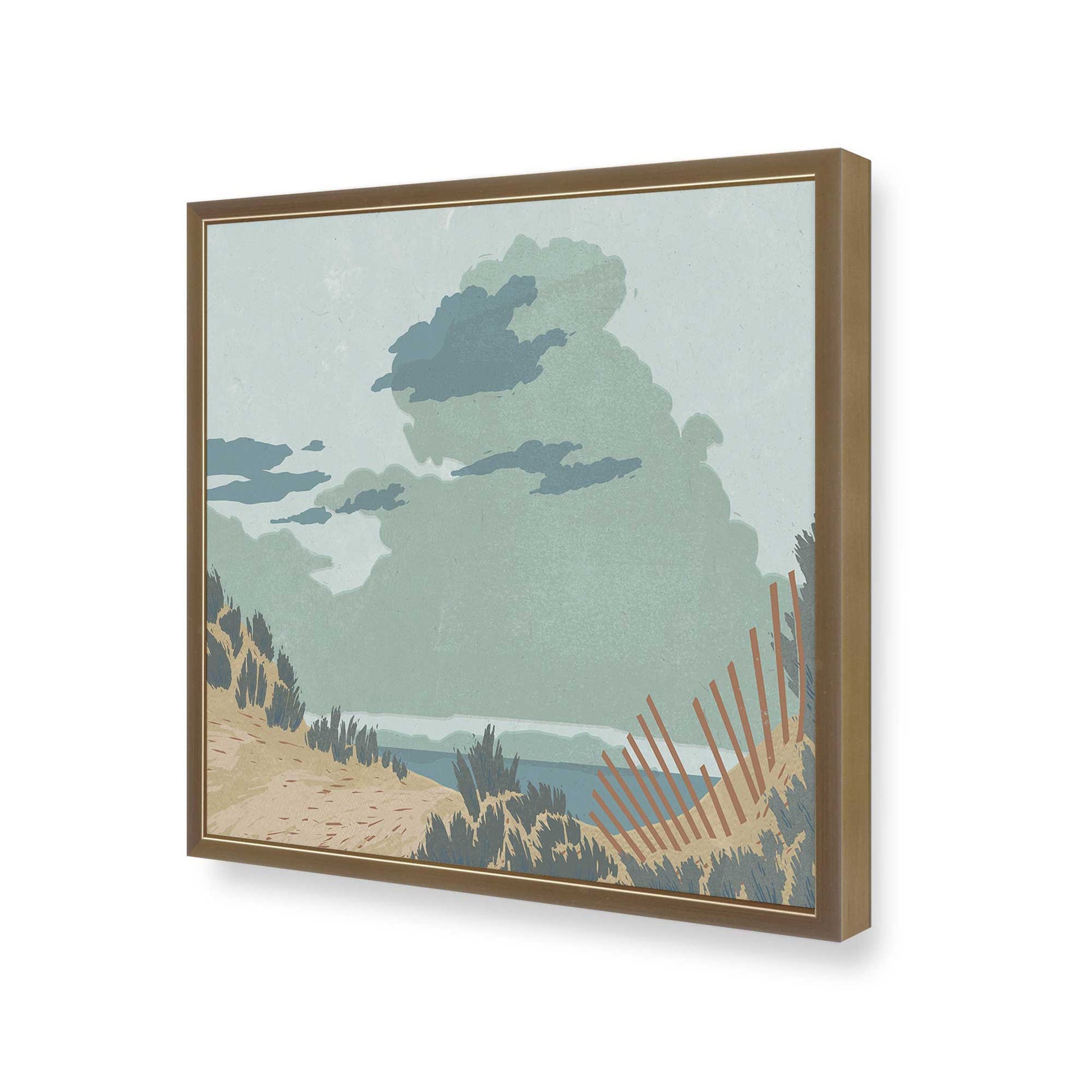 [Color:Brushed Gold], Picture of art in a Brushed Gold frame at an angle