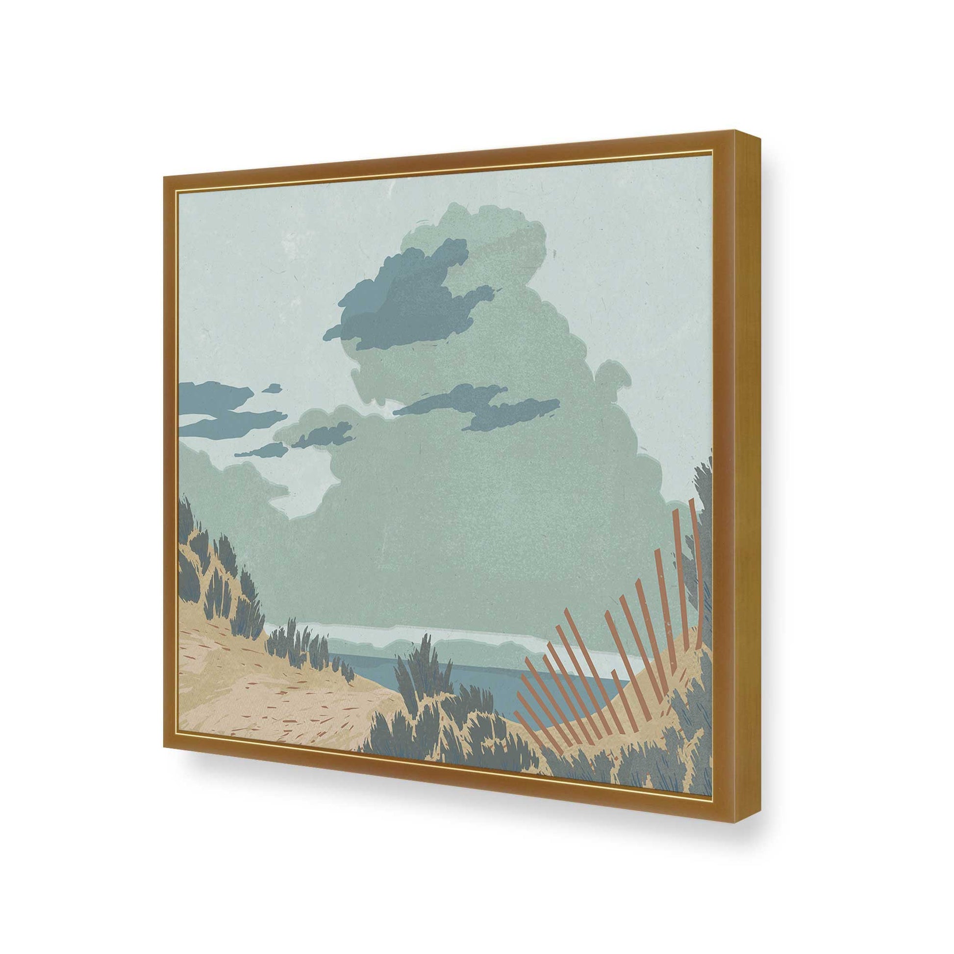 [Color:Polished Gold], Picture of art in a Polished Gold frame at an angle