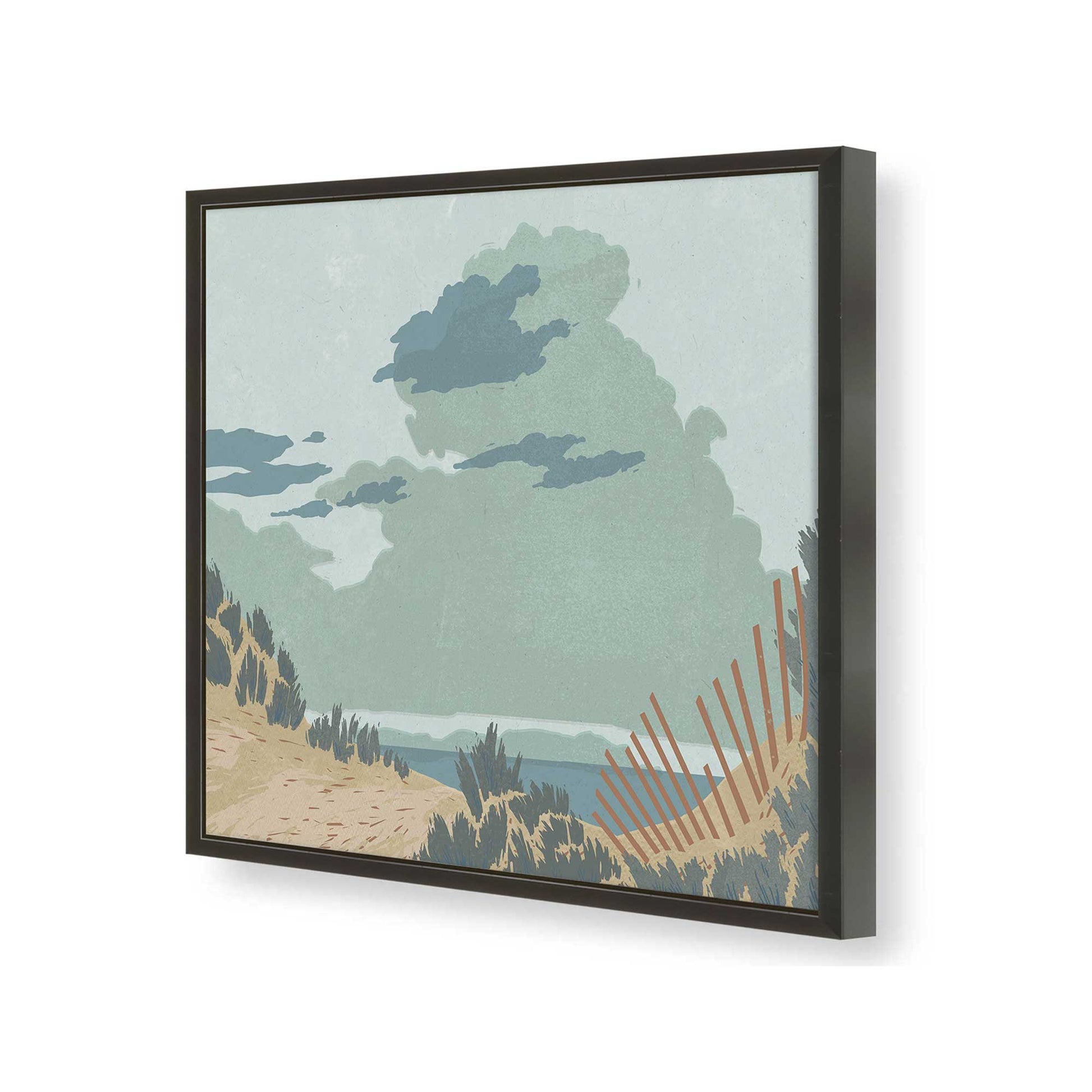 [Color:Satin Black], Picture of art in a Satin Black frame at an angle