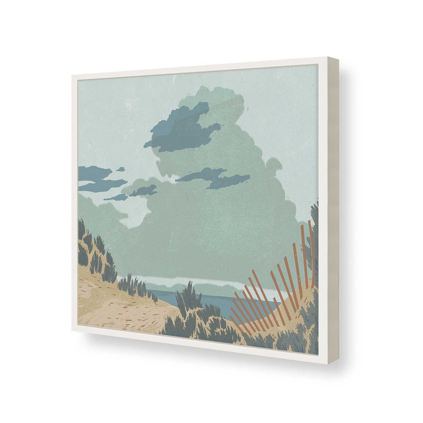 [Color:Opaque White], Picture of art in a Opaque White frame at an angle