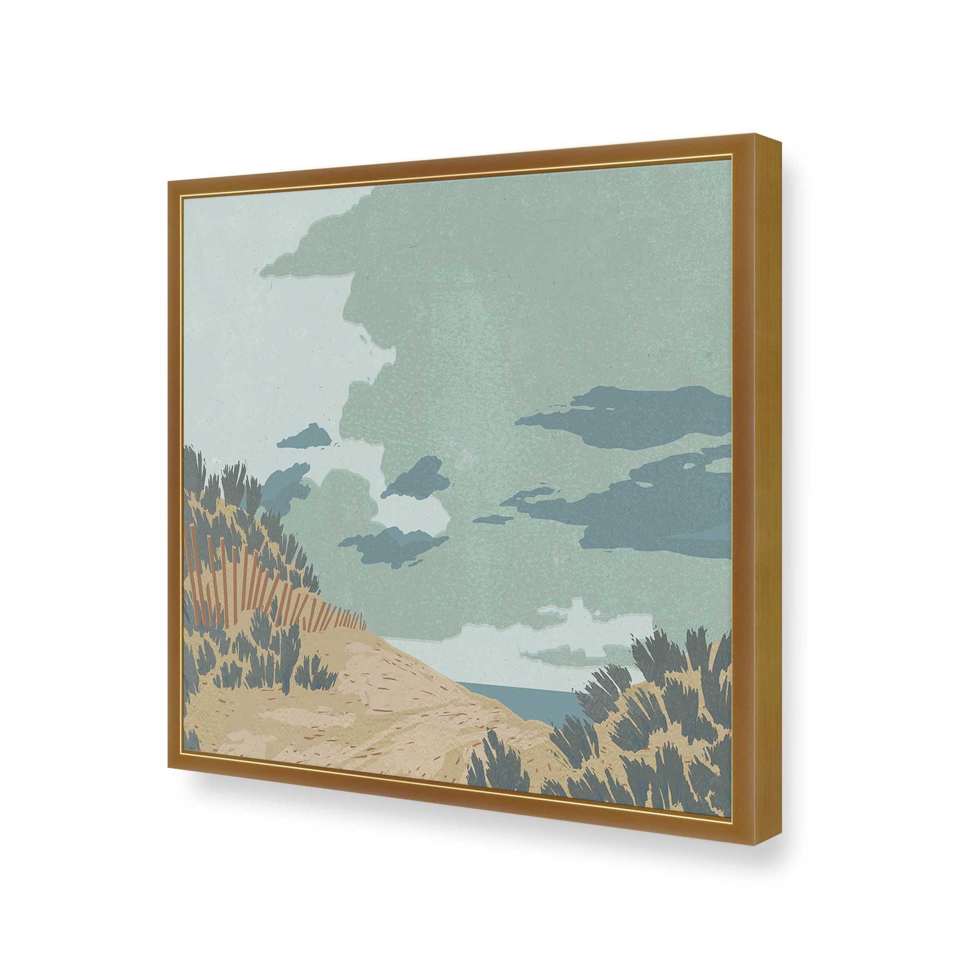[Color:Polished Gold], Picture of art in a Polished Gold frame at an angle