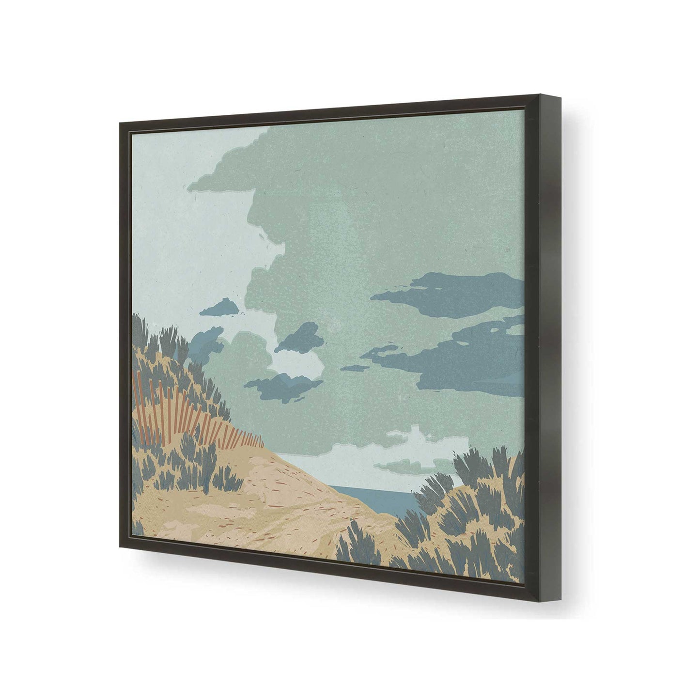 [Color:Satin Black], Picture of art in a Satin Black frame at an angle