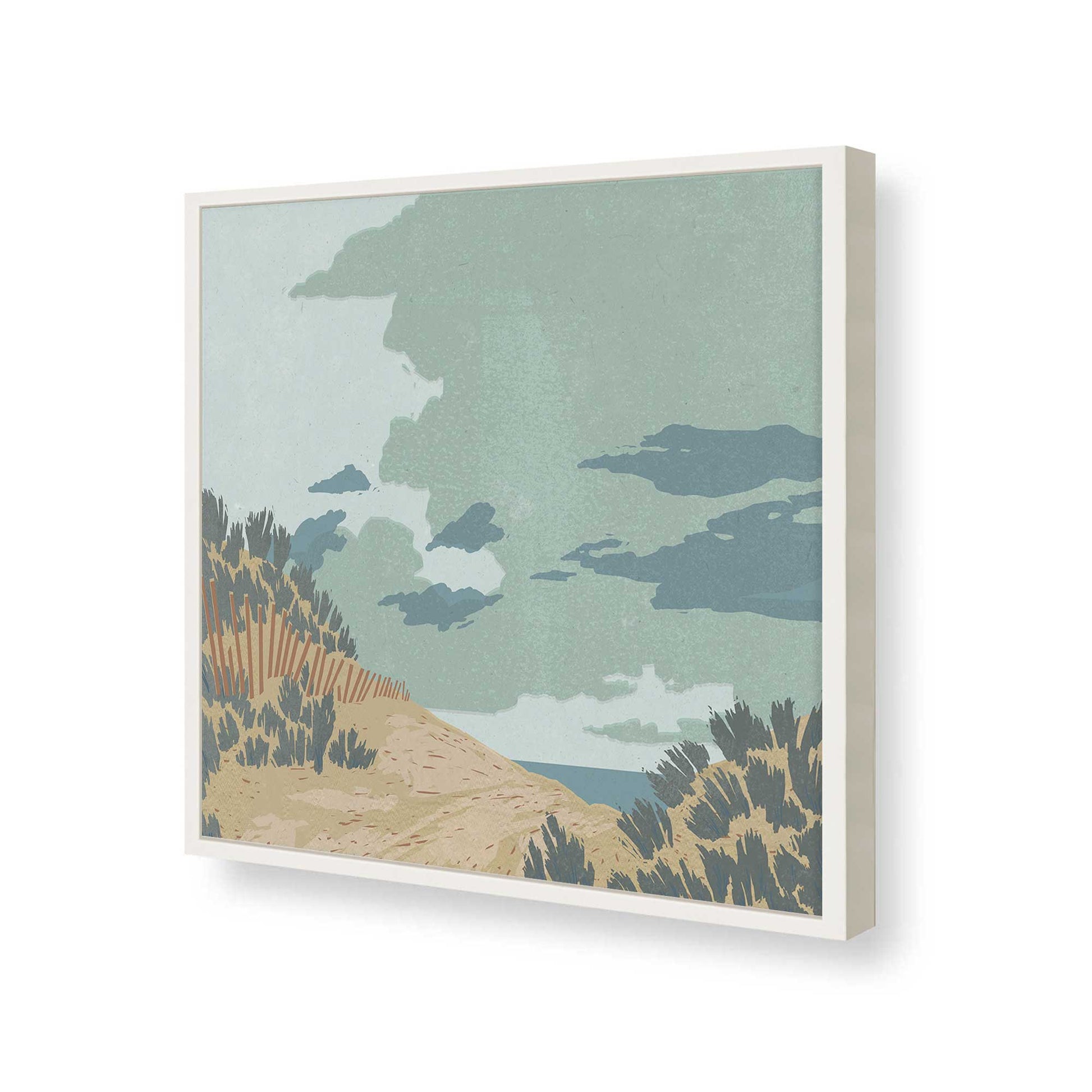 [Color:Opaque White], Picture of art in a Opaque White frame at an angle