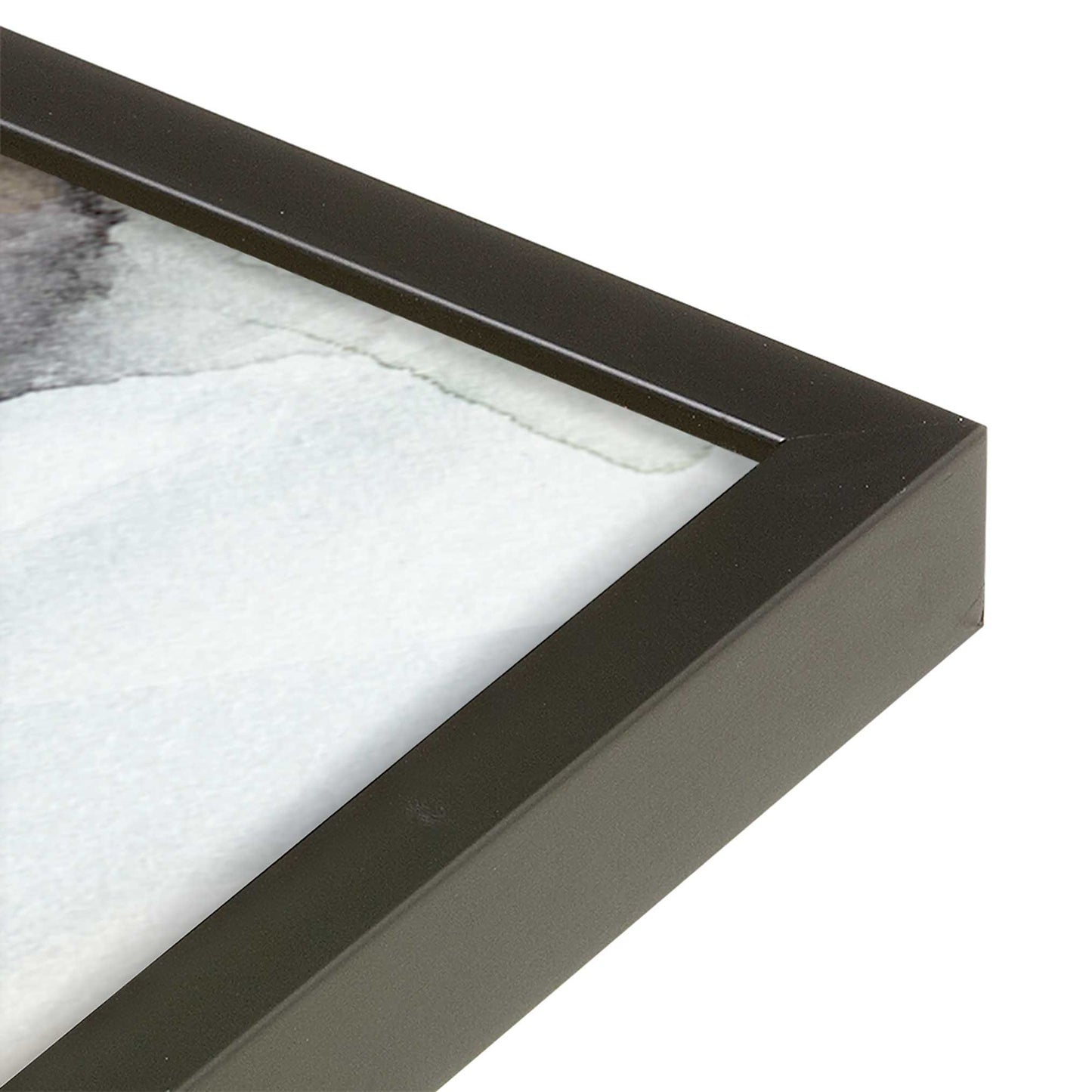 [Color:Satin Black], Picture of art in a Satin Black frame at an angle