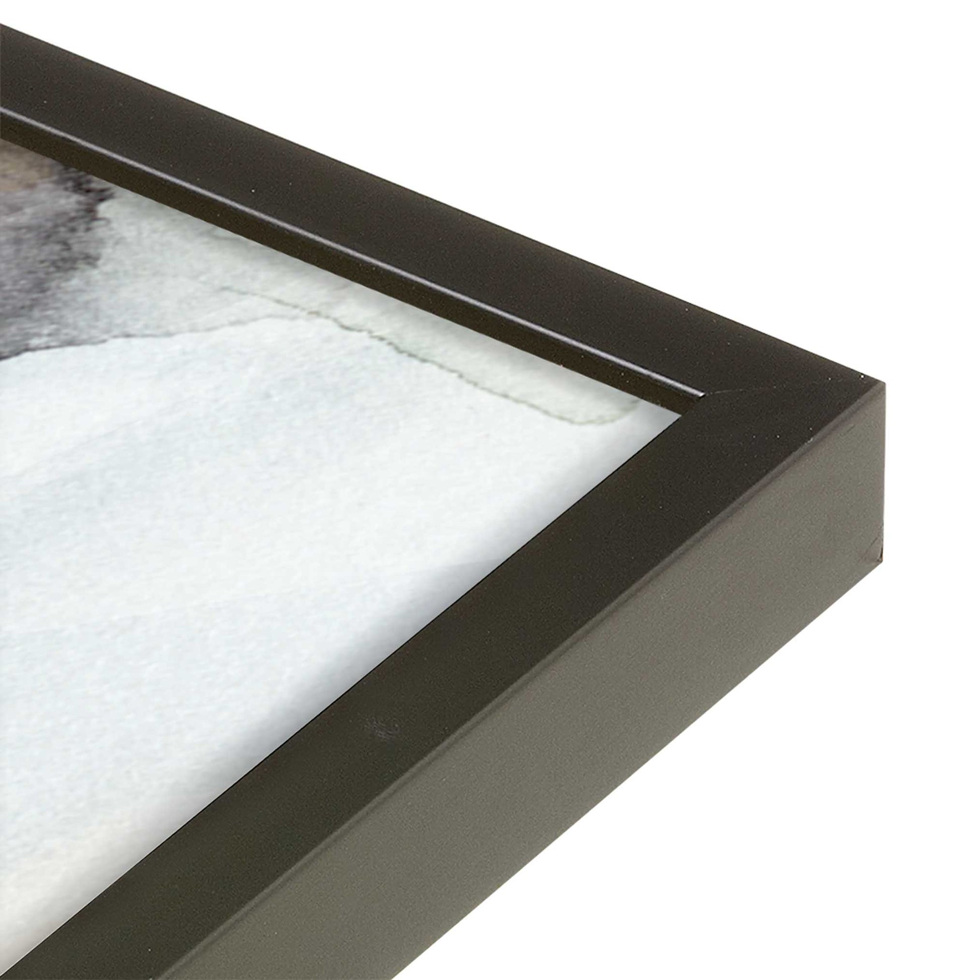[Color:Satin Black], Picture of art in a Satin Black frame at an angle