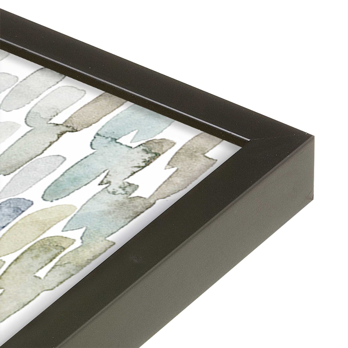 [Color:Satin Black], Picture of art in a Satin Black frame at an angle