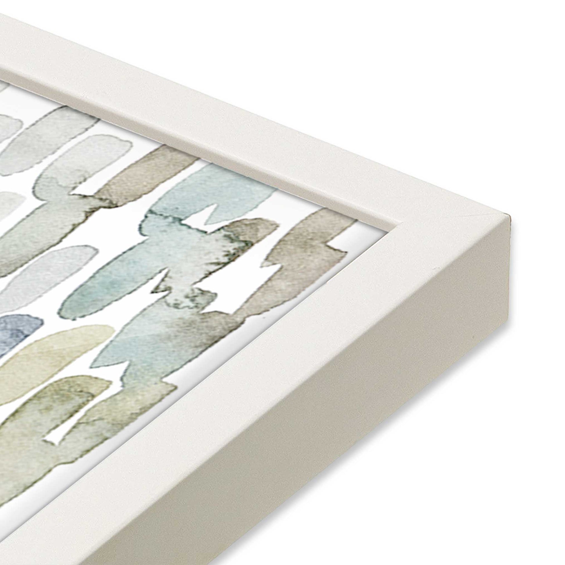 [Color:Opaque White], Picture of art in a Opaque White frame at an angle