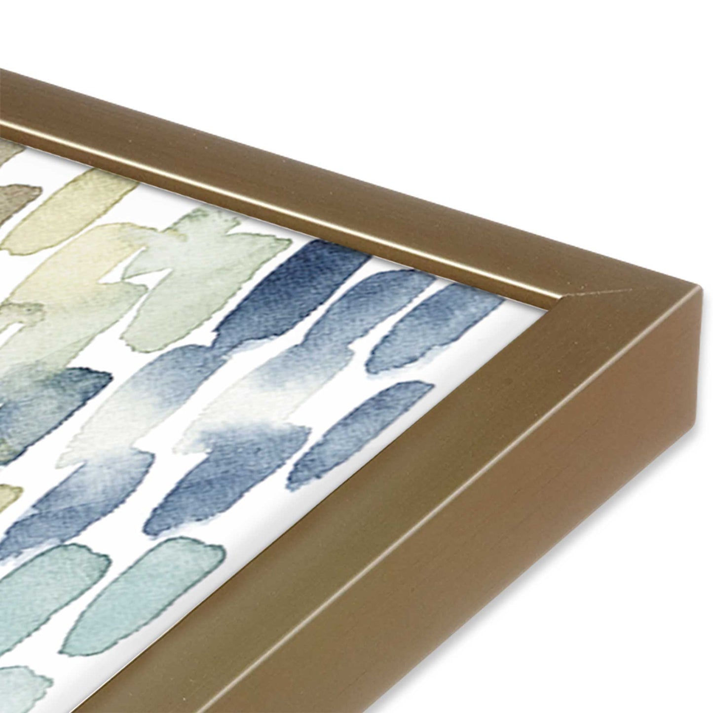 [Color:Brushed Gold], Picture of art in a Brushed Gold frame at an angle