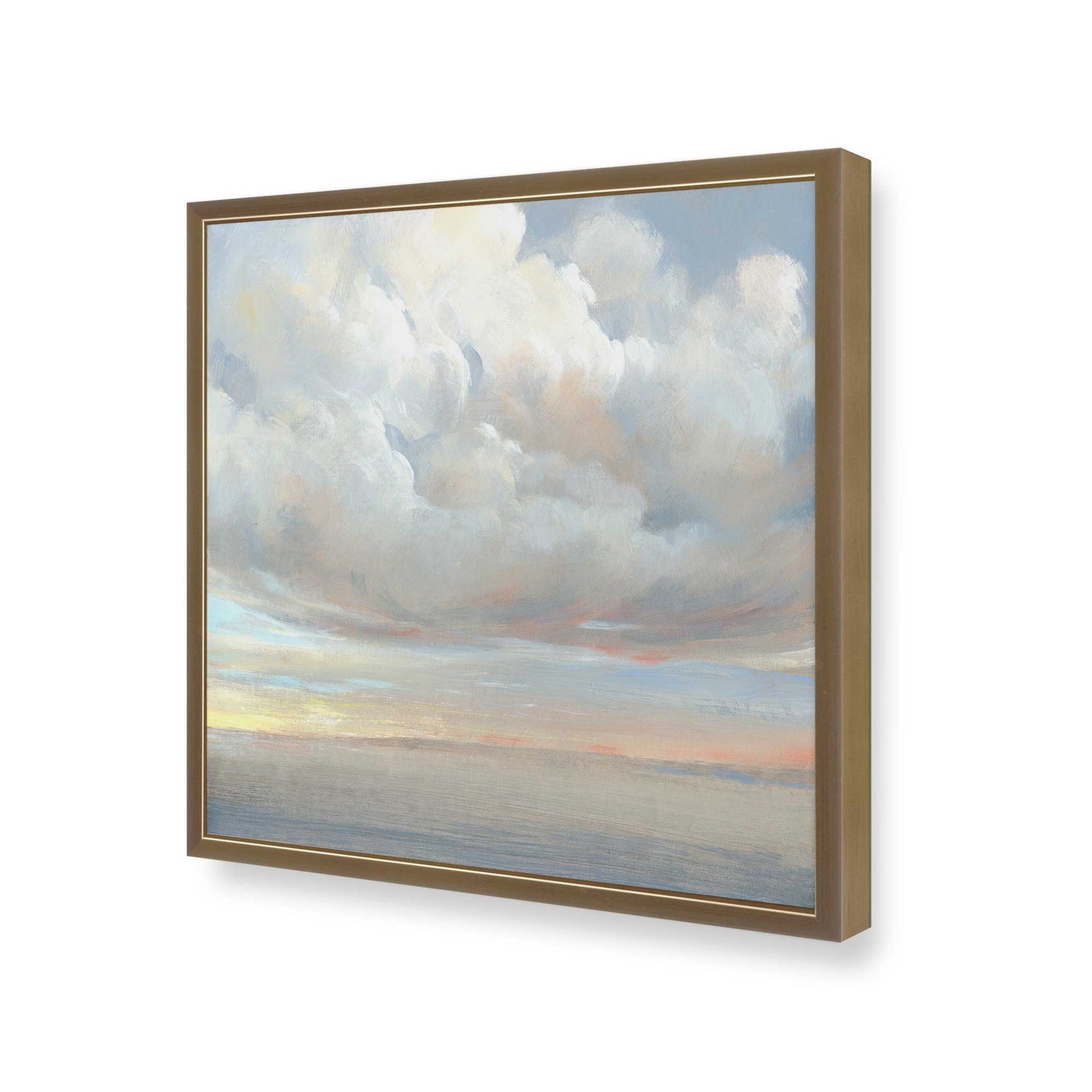 [Color:Brushed Gold], Picture of art in a Brushed Gold frame at an angle