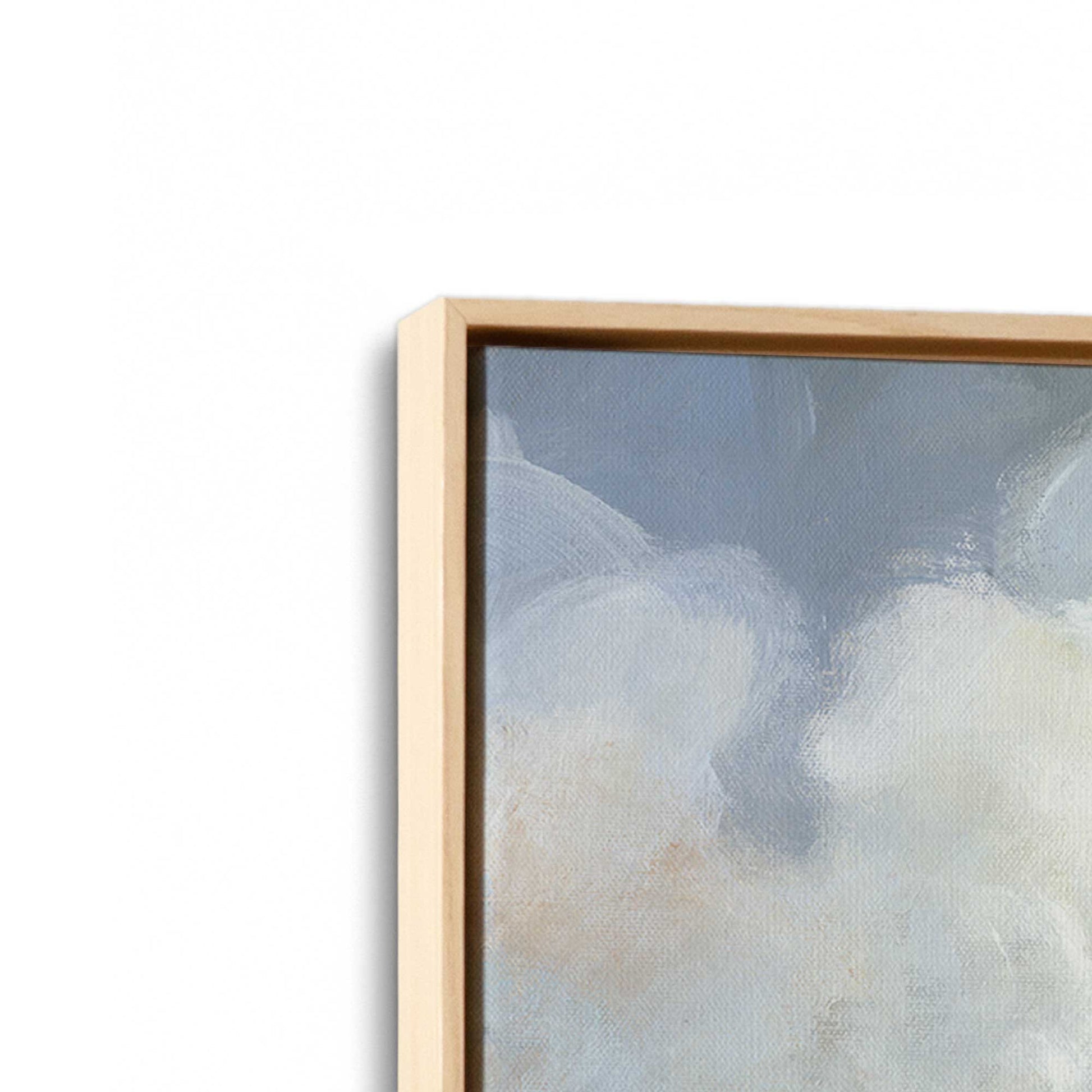 [Color:American Maple], Picture of art in a American Maple frame at an angle
