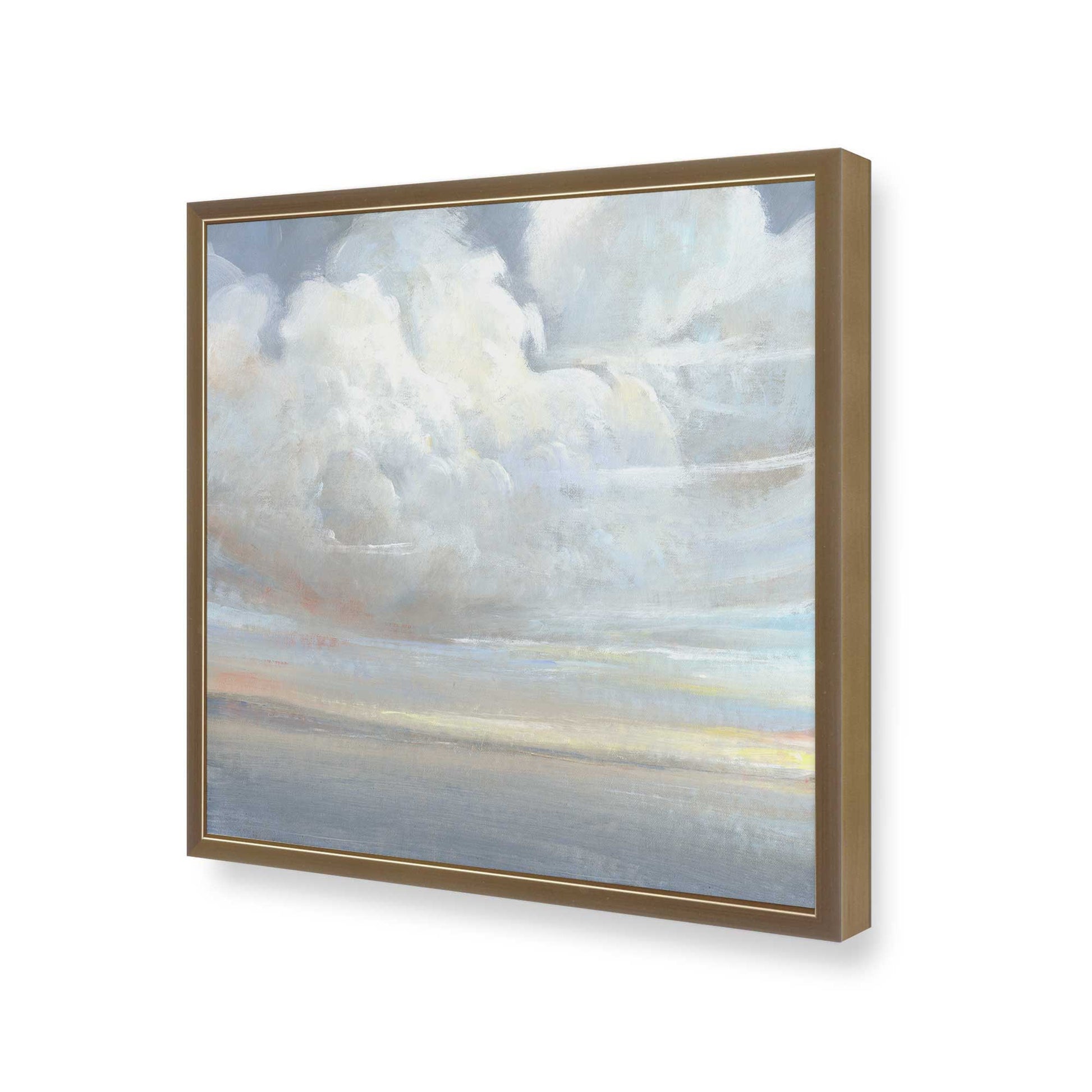 [Color:Brushed Gold], Picture of art in a Brushed Gold frame at an angle