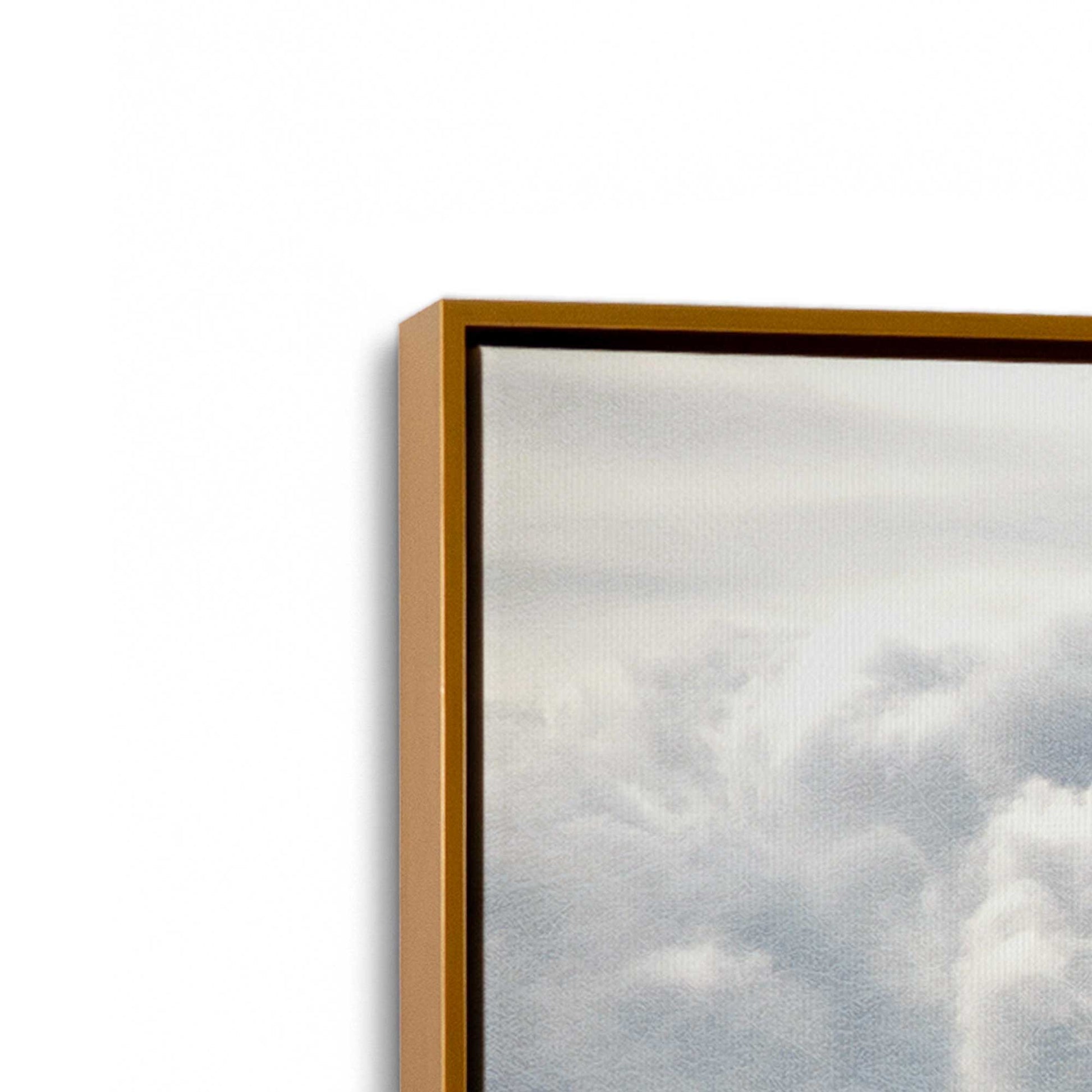 [Color:Polished Gold], Picture of art in a Polished Gold frame at an angle