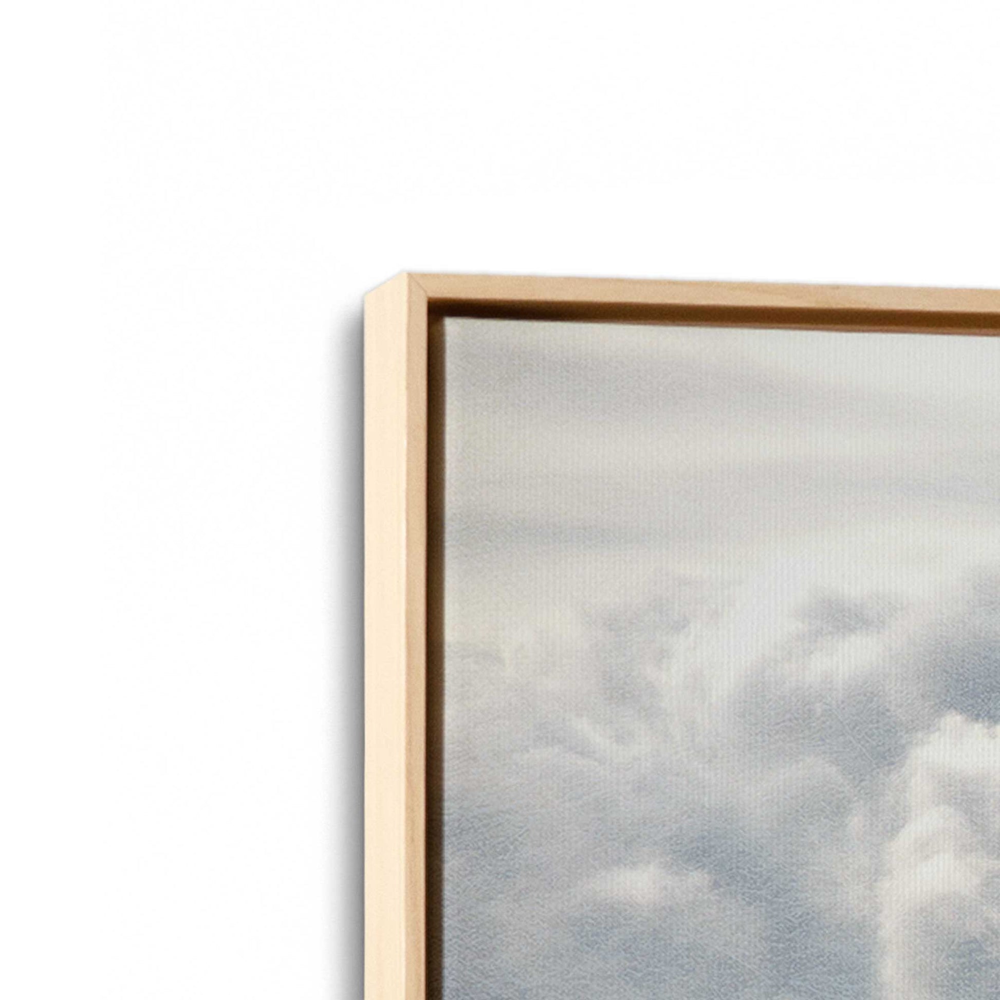 [Color:American Maple], Picture of art in a American Maple frame at an angle