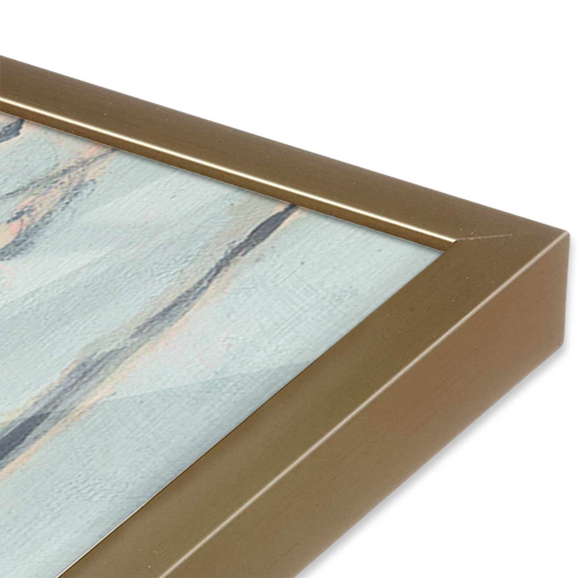 [Color:Brushed Gold], Picture of art in a Brushed Gold frame at an angle