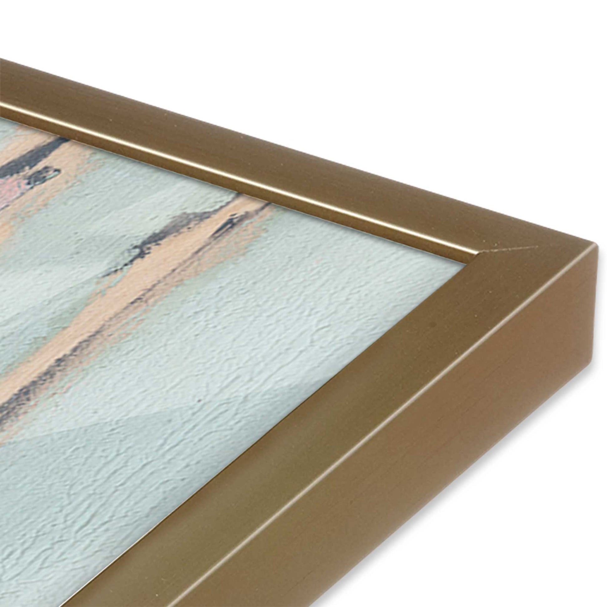 [Color:Brushed Gold], Picture of art in a Brushed Gold frame at an angle
