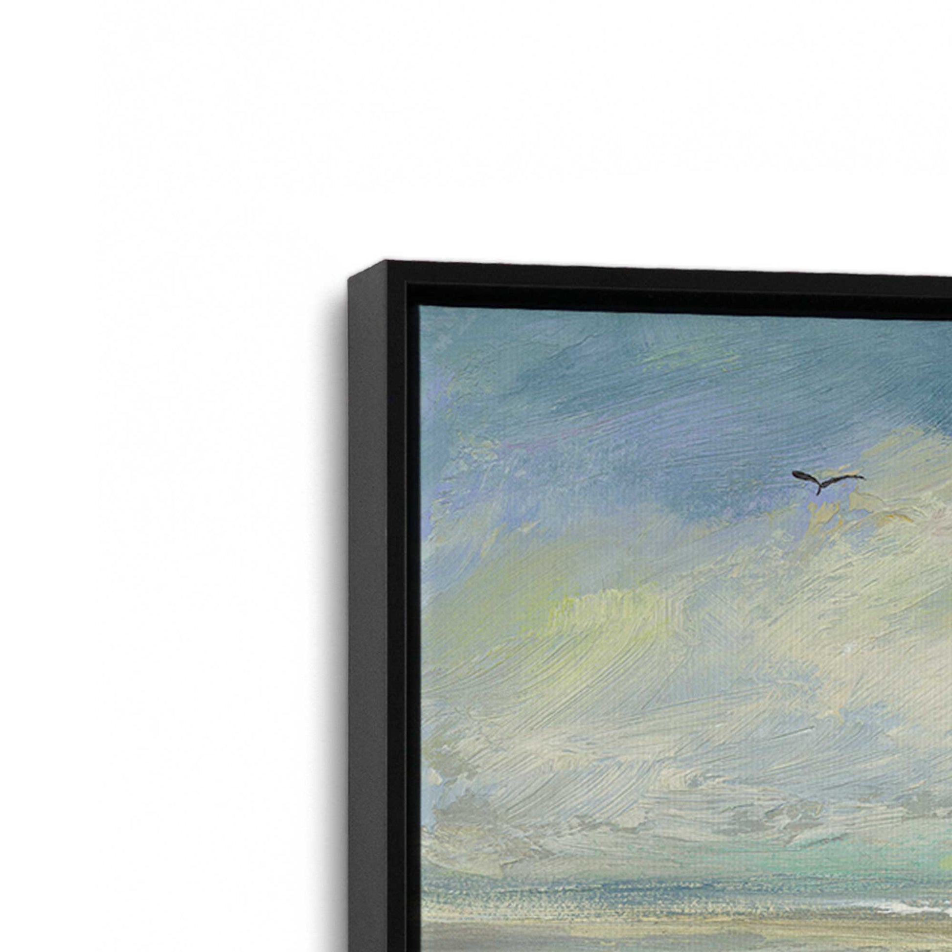 [Color:Satin Black], Picture of art in a Satin Black frame at an angle