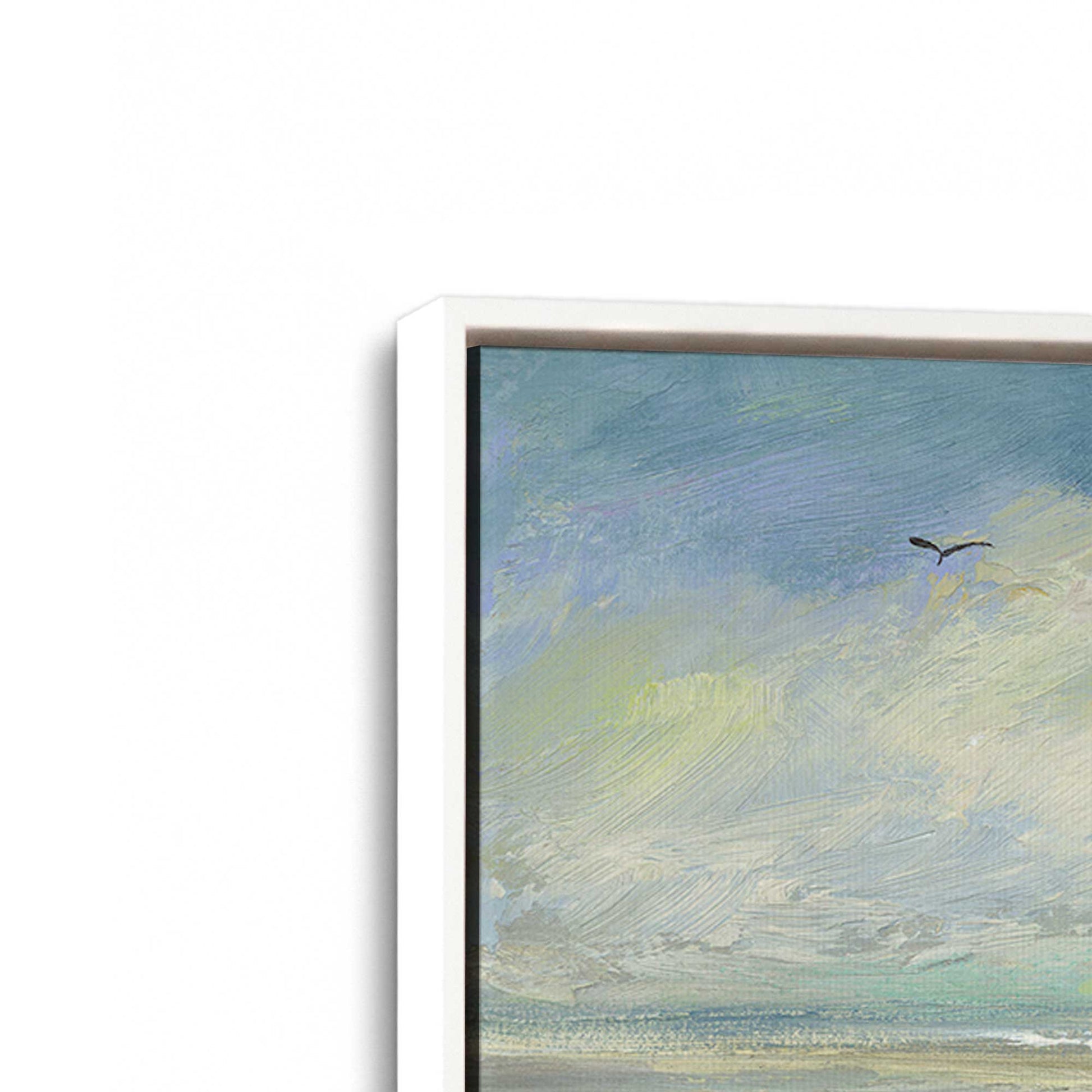 [Color:Opaque White], Picture of art in a White frame at an angle