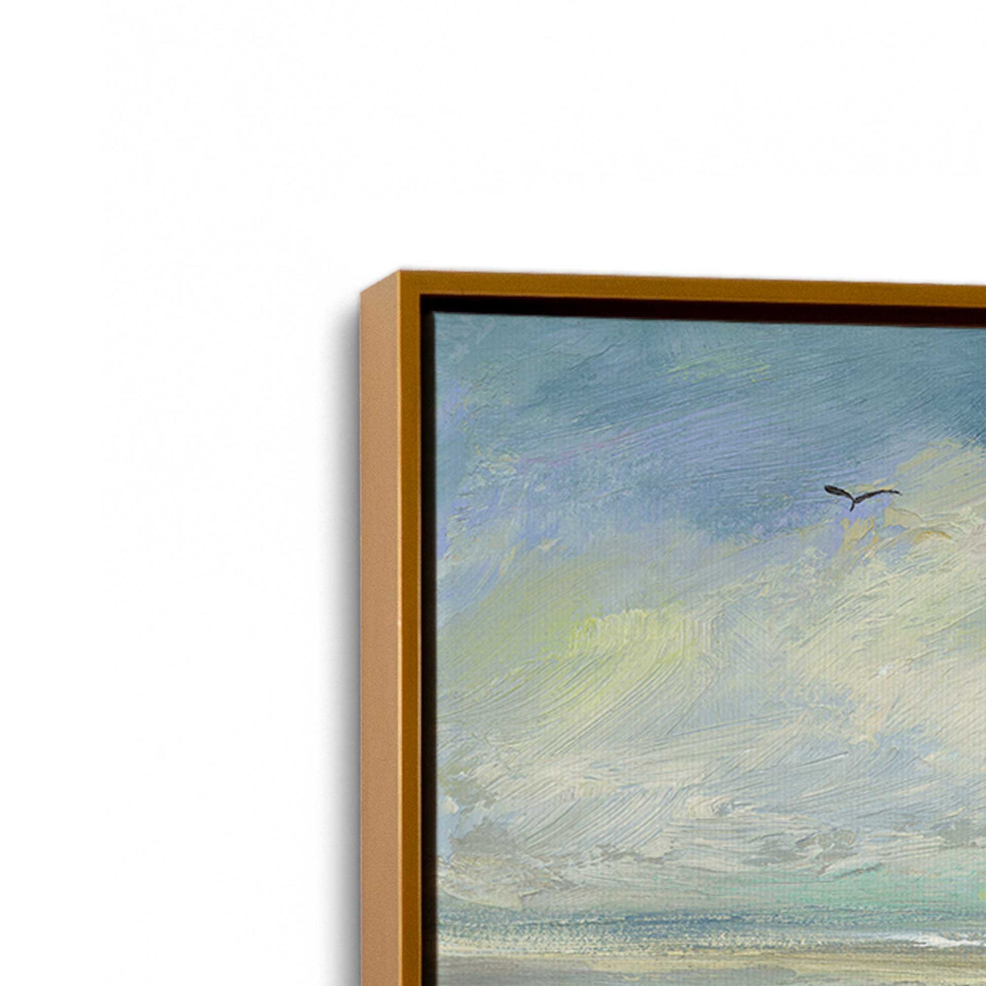 [Color:Polished Gold], Picture of art in a Polished Gold frame at an angle