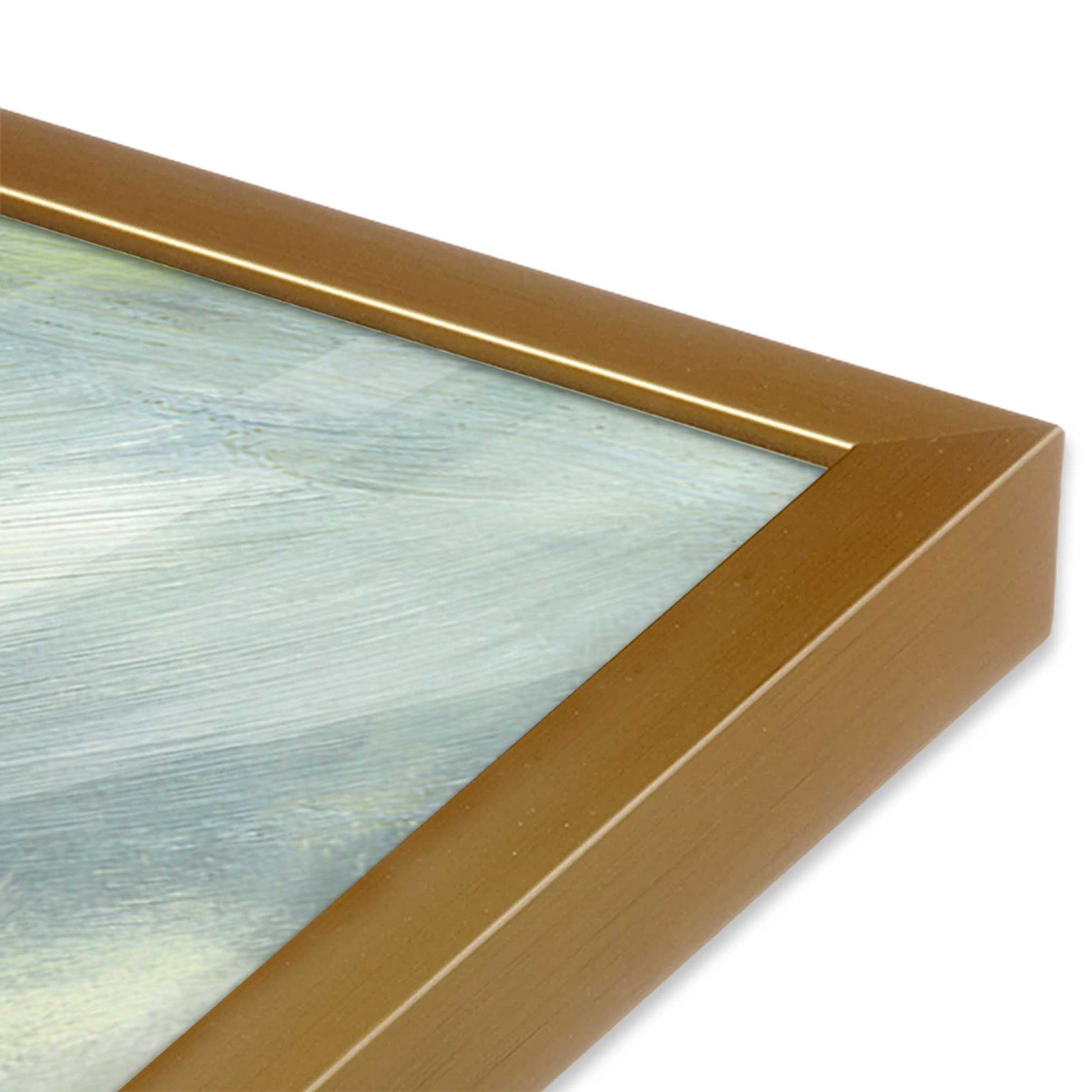[Color:Polished Gold], Picture of art in a Polished Gold frame at an angle