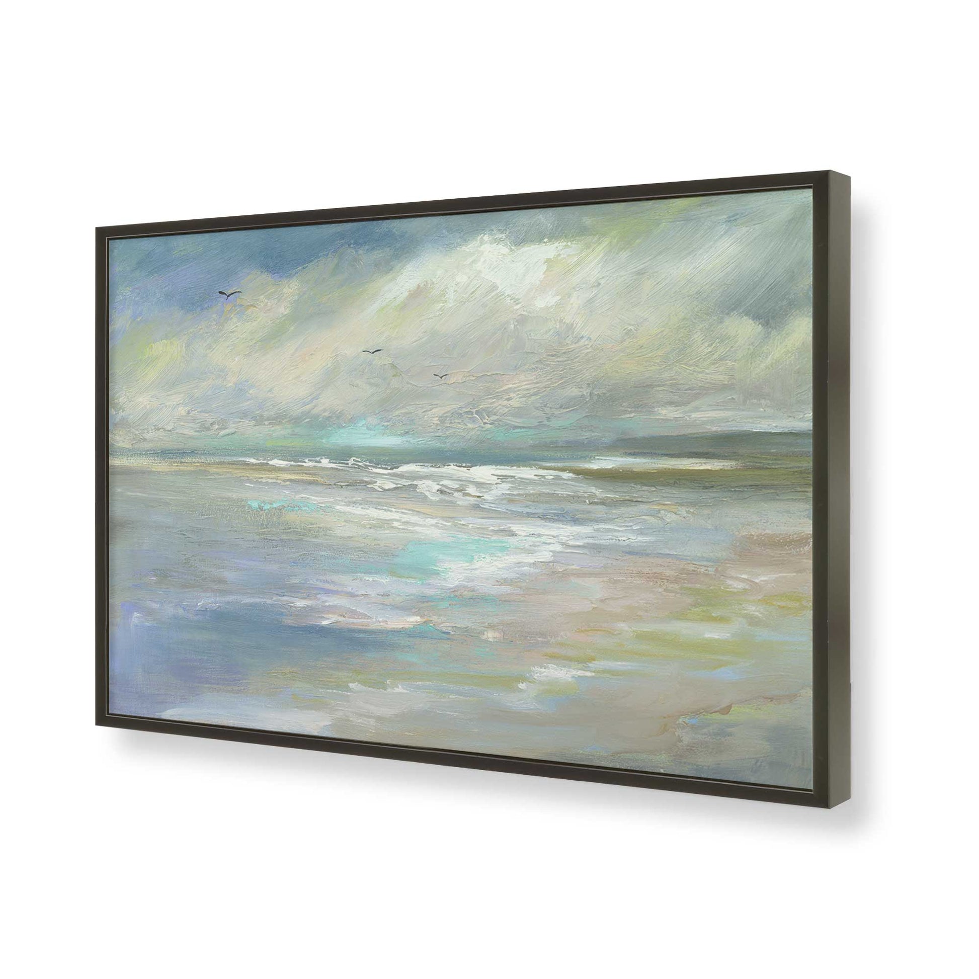 [Color:Satin Black], Picture of art in a Satin Black frame of the corner