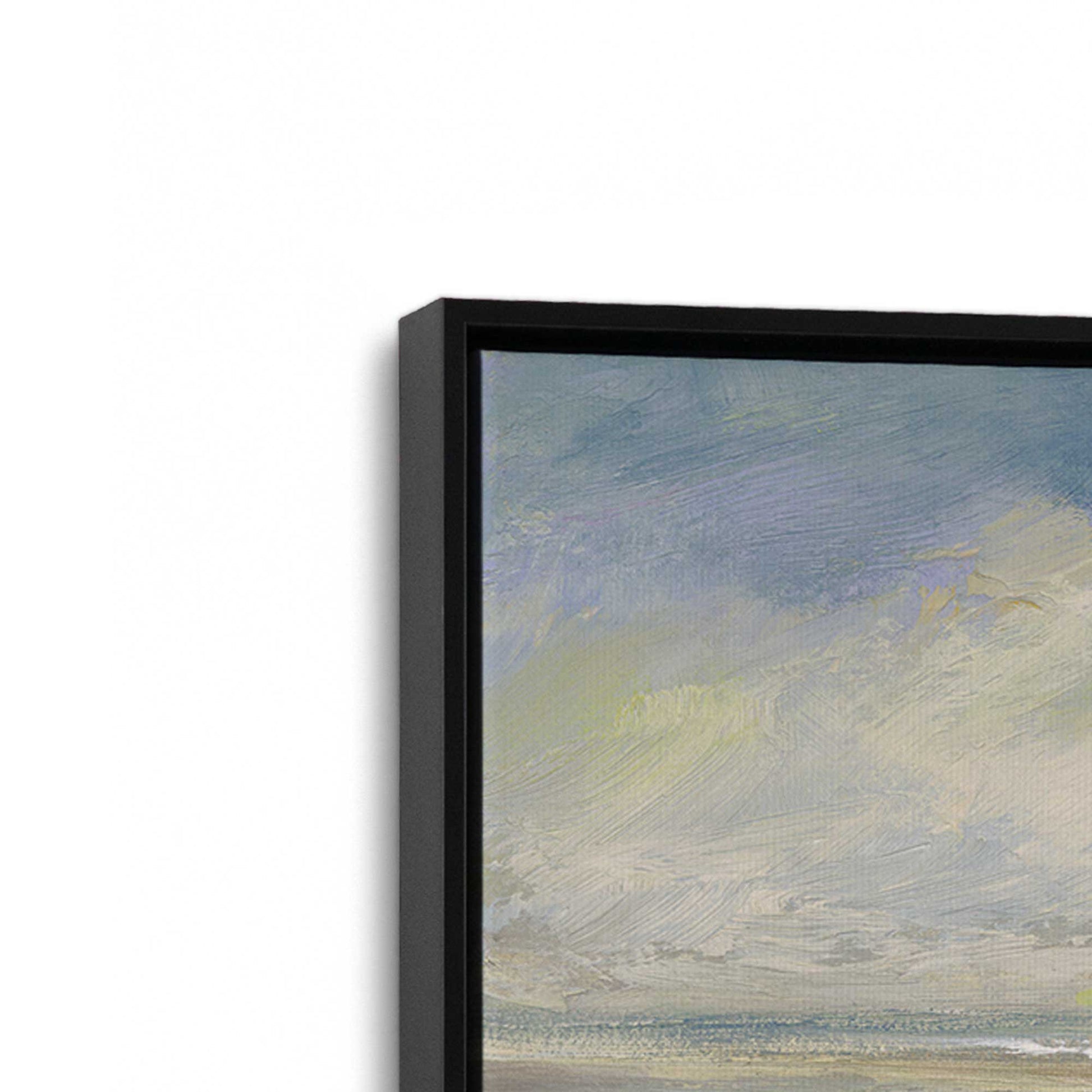 [Color:Satin Black], Picture of art in a Satin Black frame at an angle