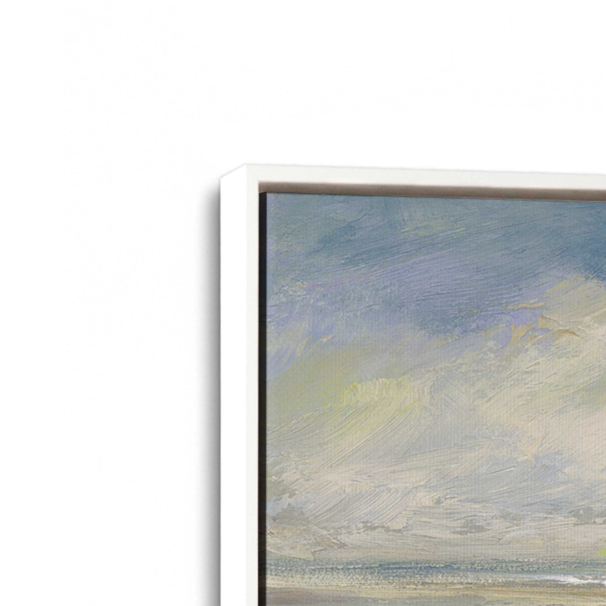 [Color:Opaque White], Picture of art in a White frame at an angle