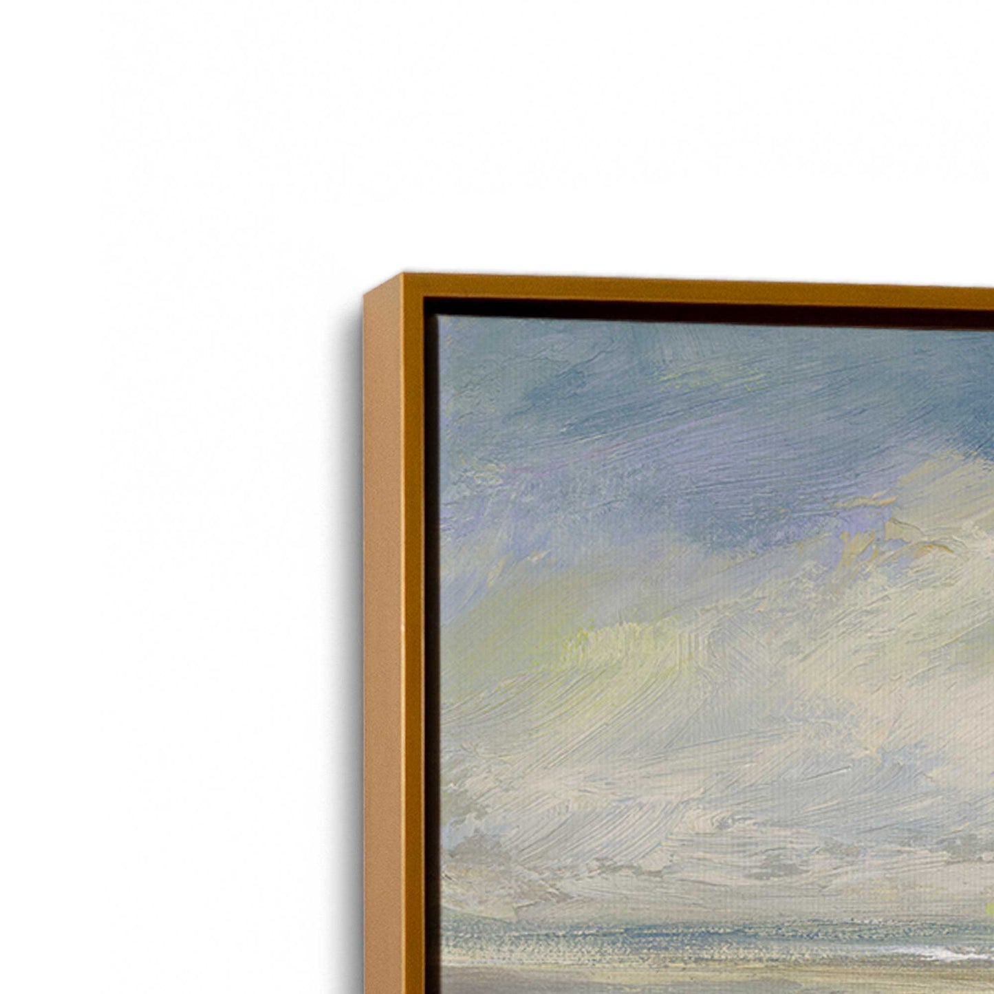 [Color:Polished Gold], Picture of art in a Polished Gold frame at an angle