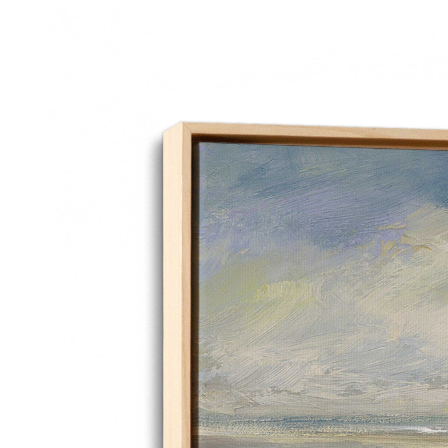[Color:American Maple], Picture of art in a American Maple frame at an angle