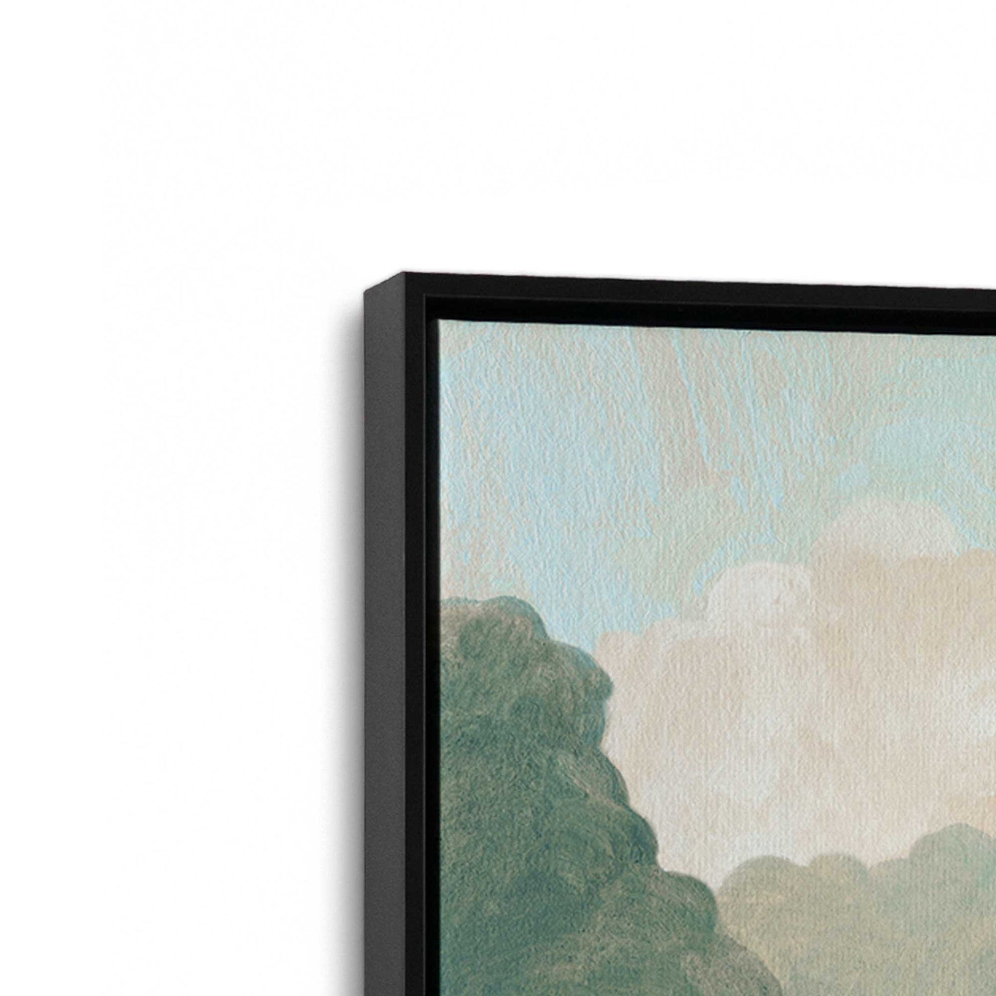 [Color:Satin Black], Picture of art in a Satin Black frame at an angle