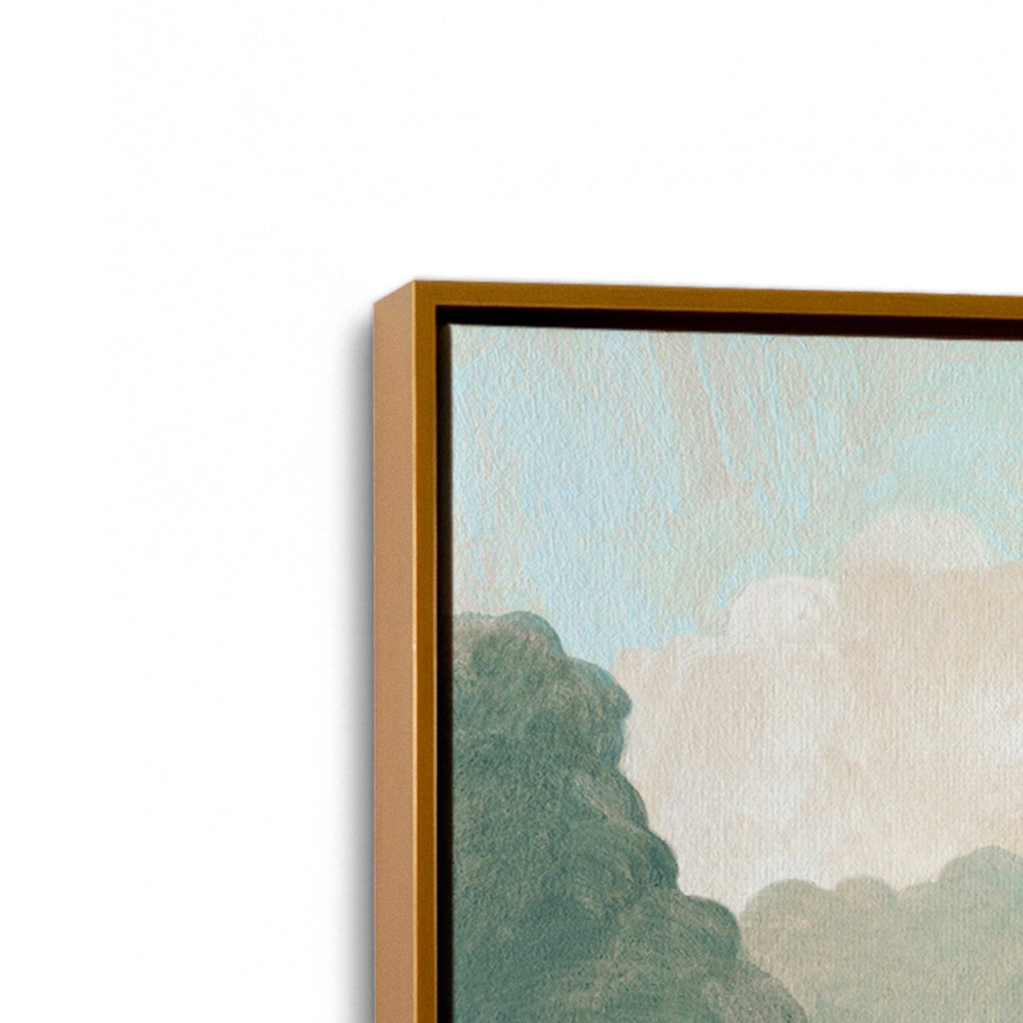 [Color:Polished Gold], Picture of art in a Polished Gold frame at an angle
