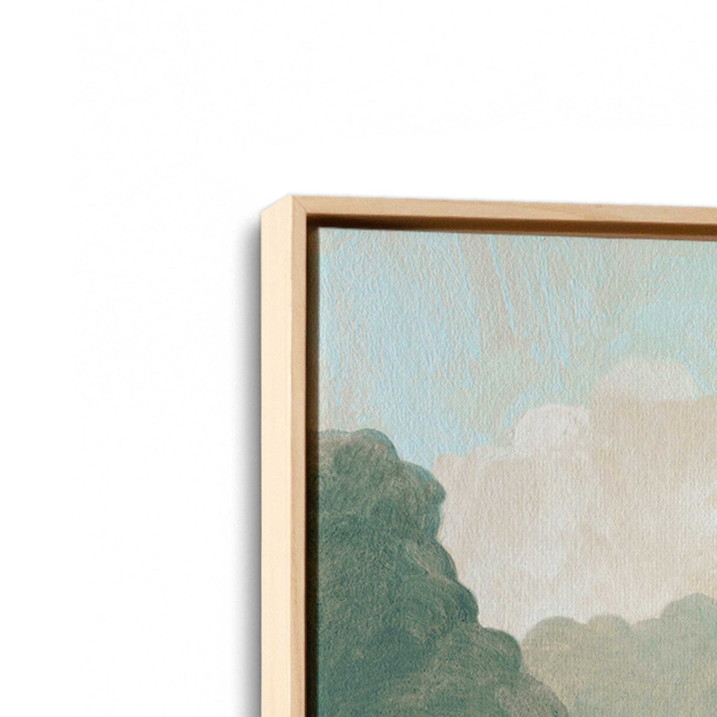[Color:American Maple], Picture of art in a American Maple frame at an angle