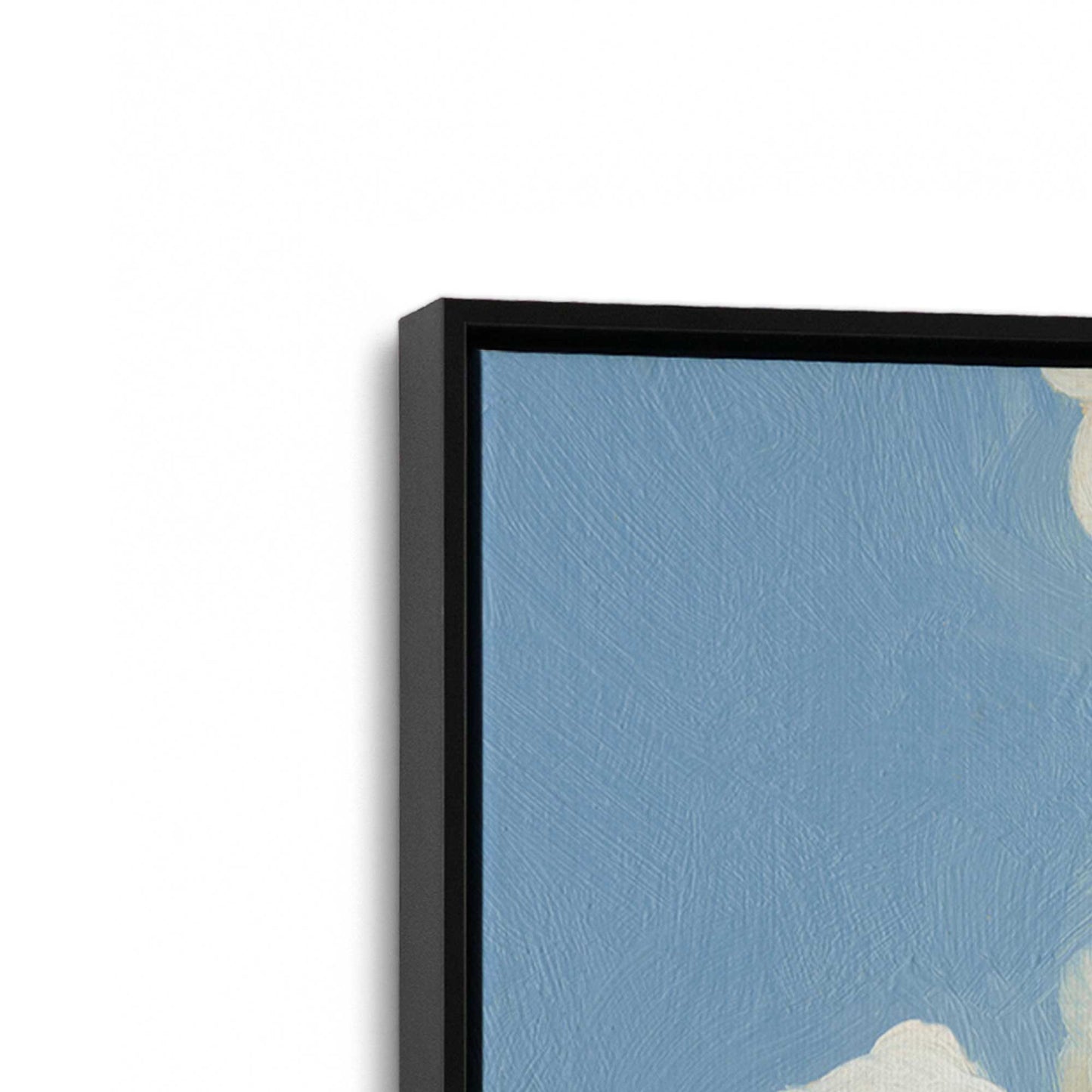[Color:Satin Black], Picture of art in a Satin Black frame at an angle