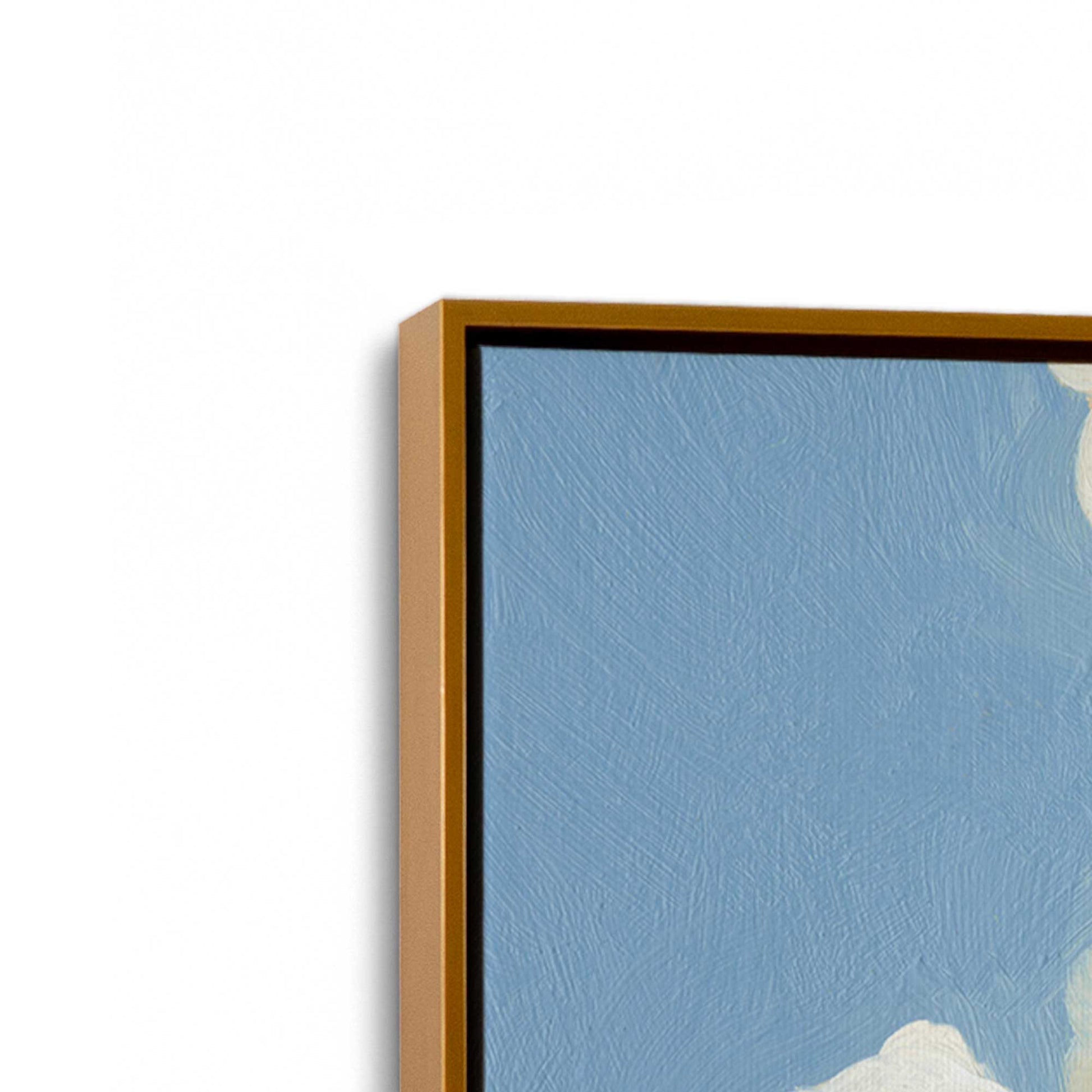 [Color:Polished Gold], Picture of art in a Polished Gold frame at an angle
