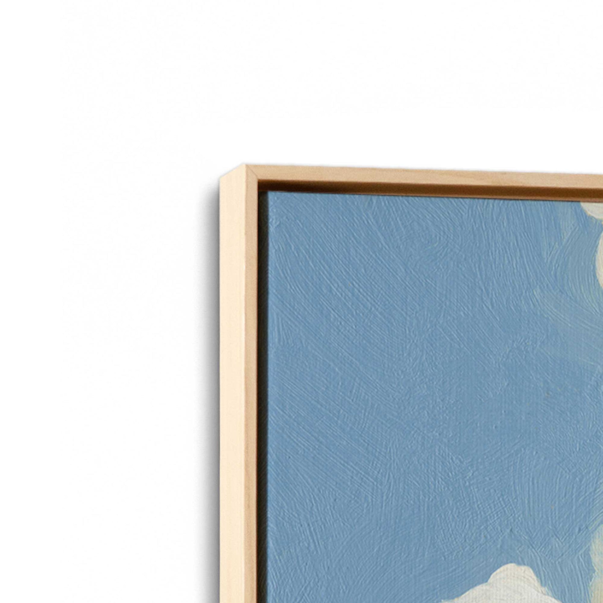 [Color:American Maple], Picture of art in a American Maple frame at an angle
