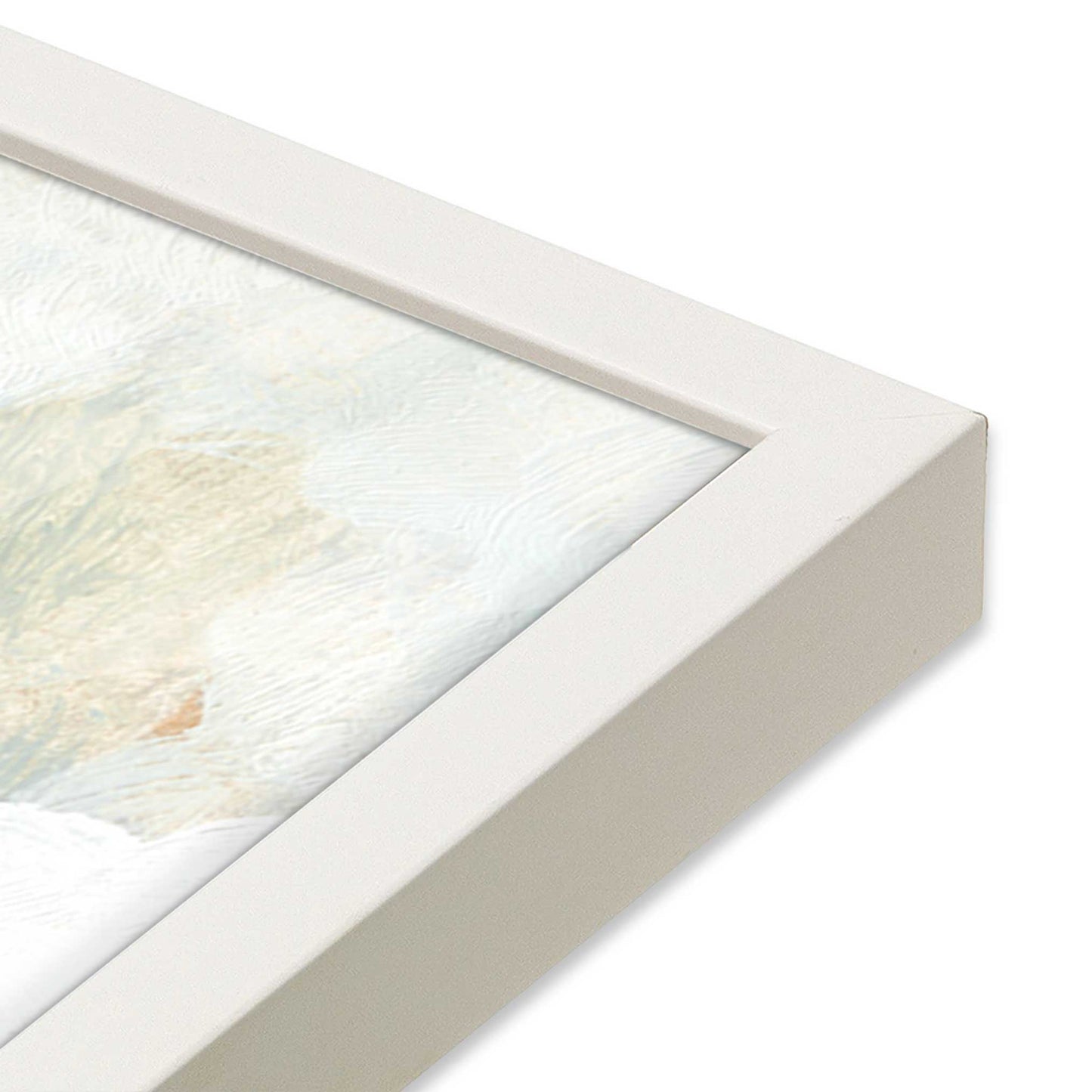 [Color:Opaque White], Picture of art in a Opaque White frame at an angle