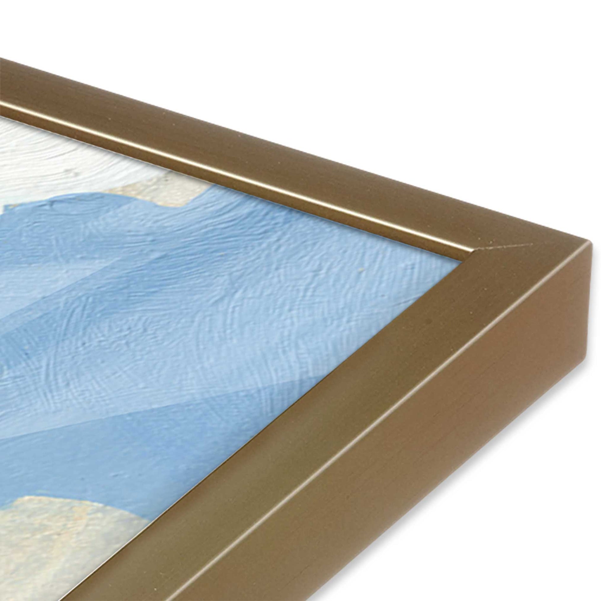 [Color:Brushed Gold], Picture of art in a Brushed Gold frame at an angle