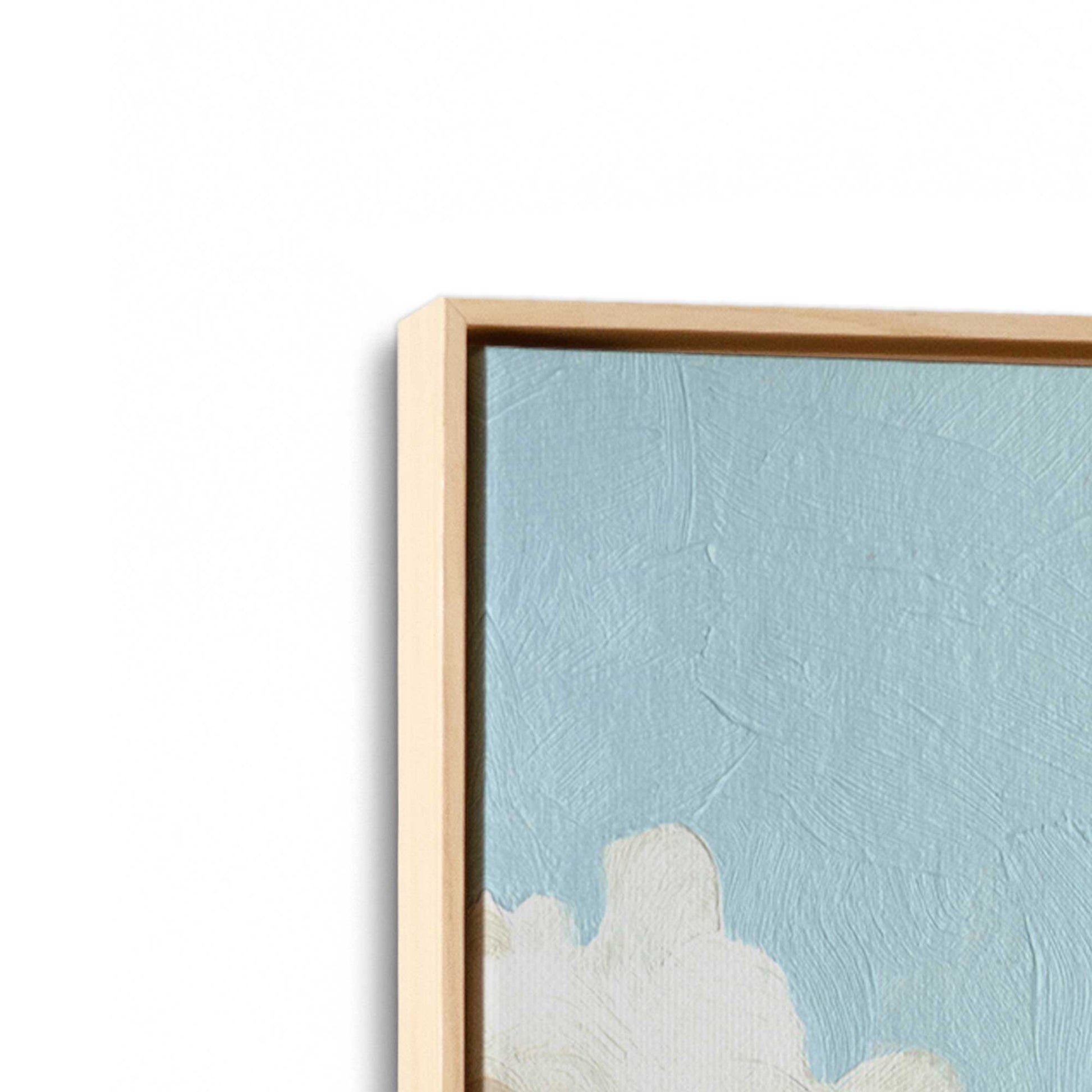 [Color:American Maple], Picture of art in a American Maple frame at an angle