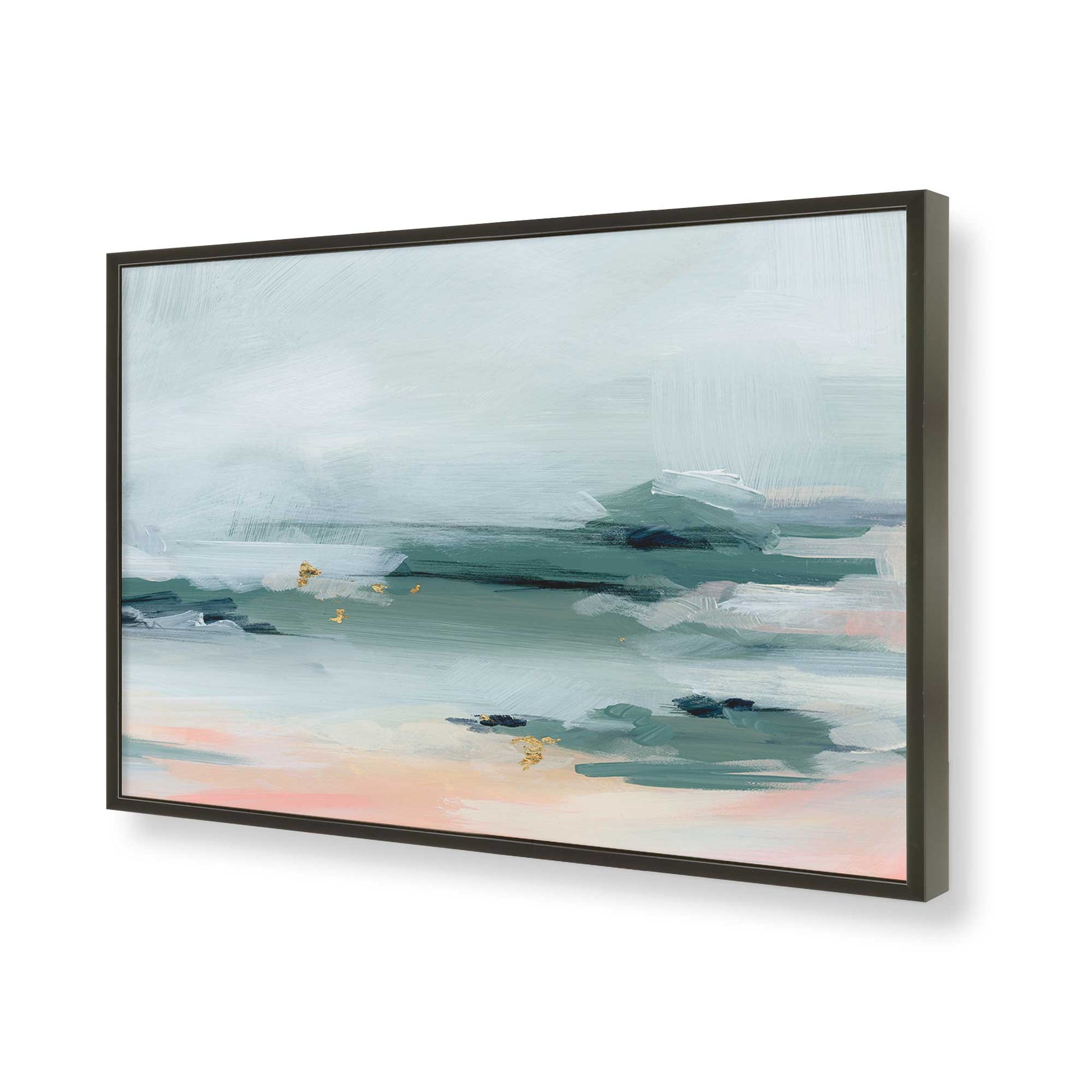 [Color:Satin Black], Picture of art in a Satin Black frame of the corner