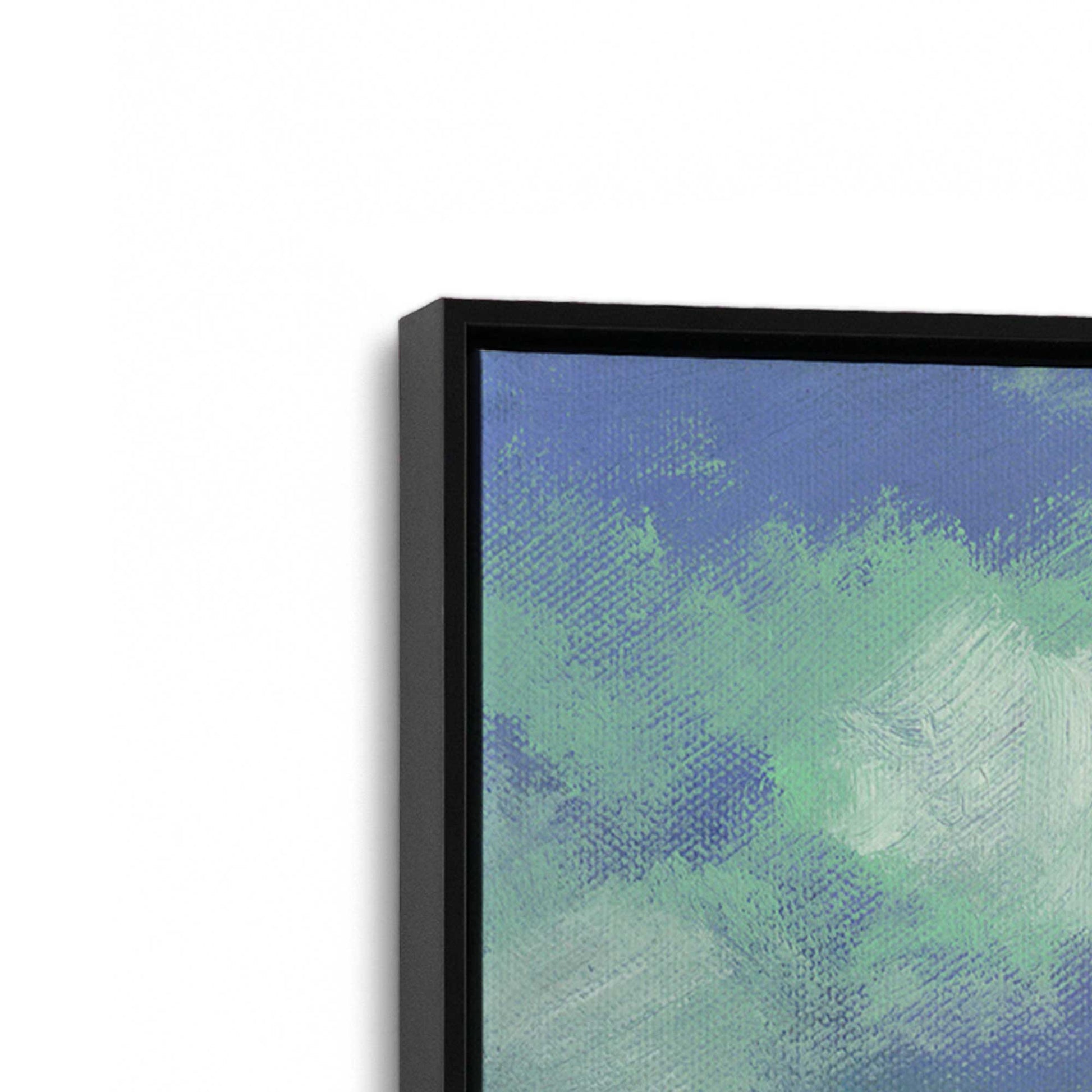 [Color:Satin Black], Picture of art in a Satin Black frame at an angle