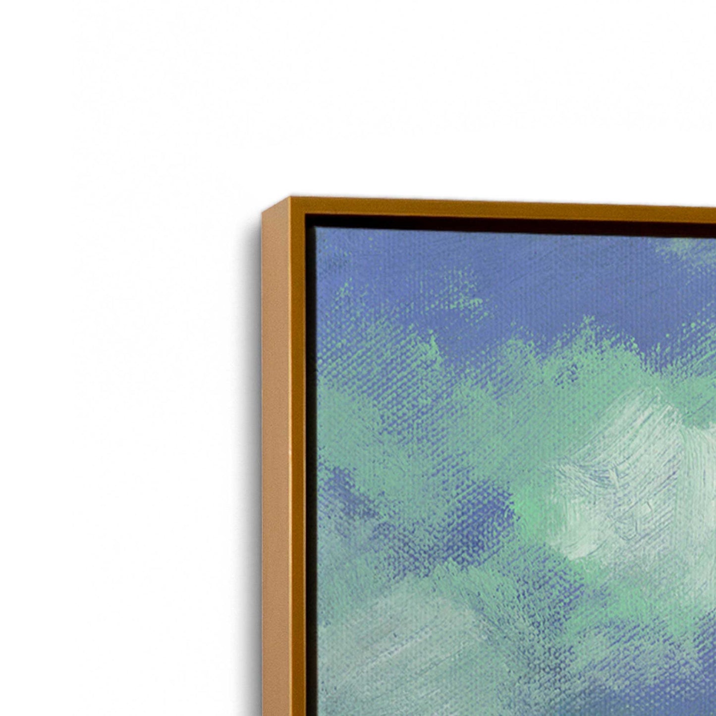 [Color:Polished Gold], Picture of art in a Polished Gold frame at an angle