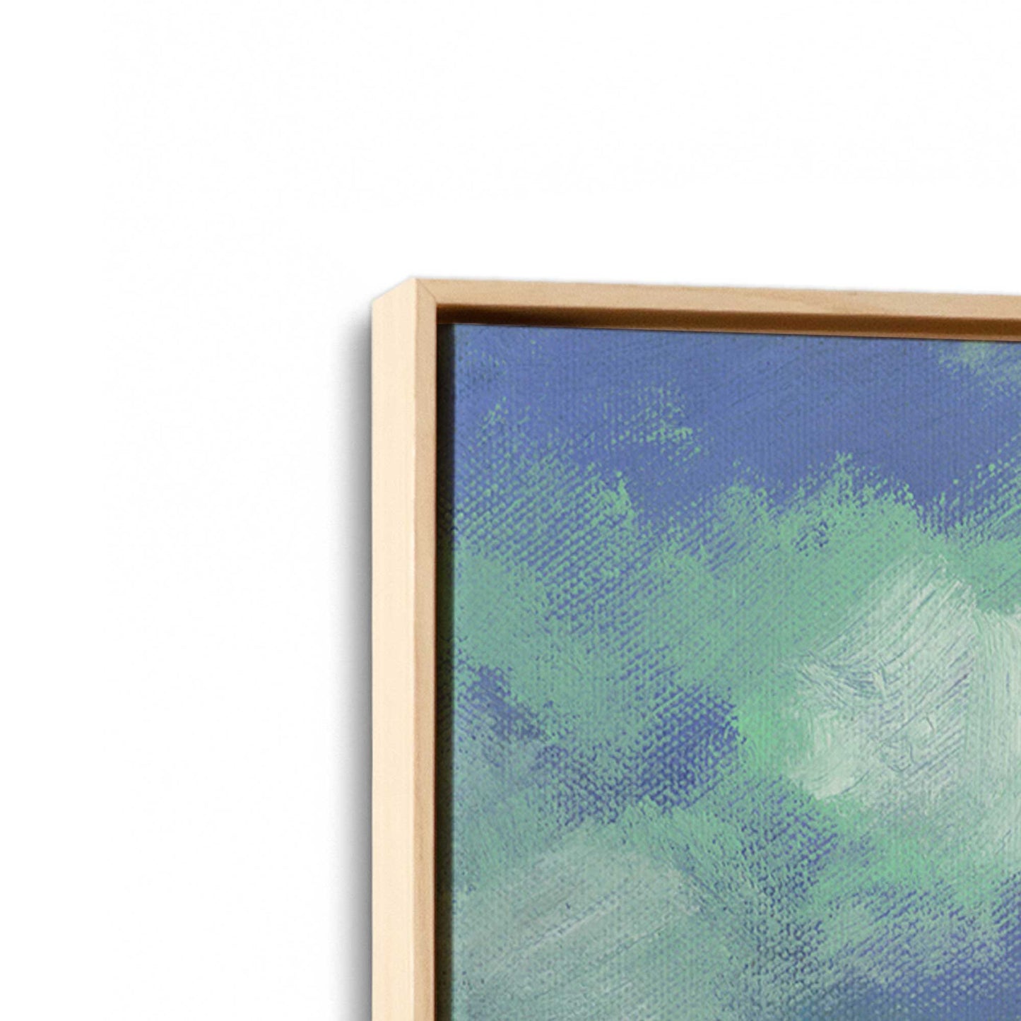 [Color:American Maple], Picture of art in a American Maple frame at an angle
