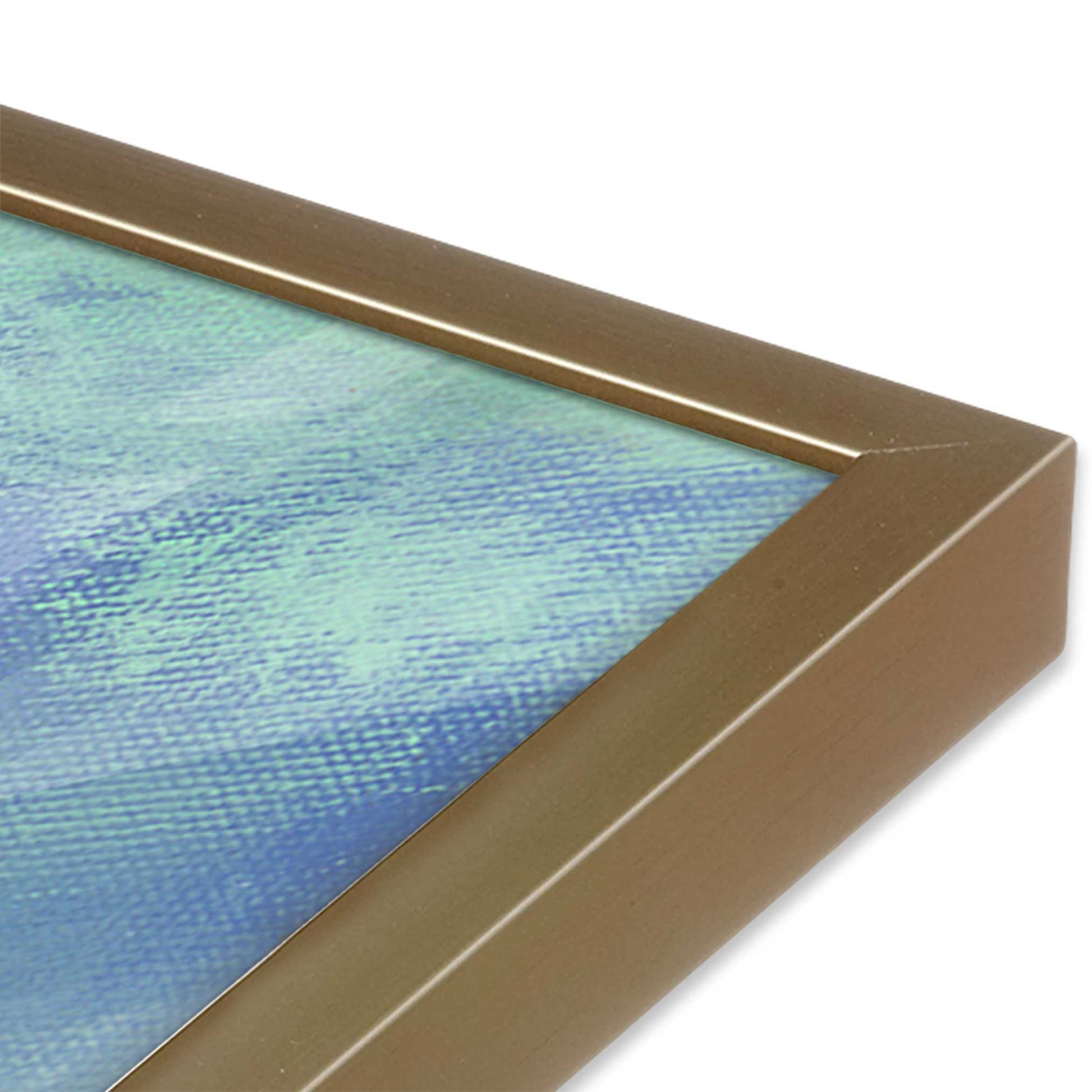 [Color:Brushed Gold], Picture of art in a Brushed Gold frame at an angle