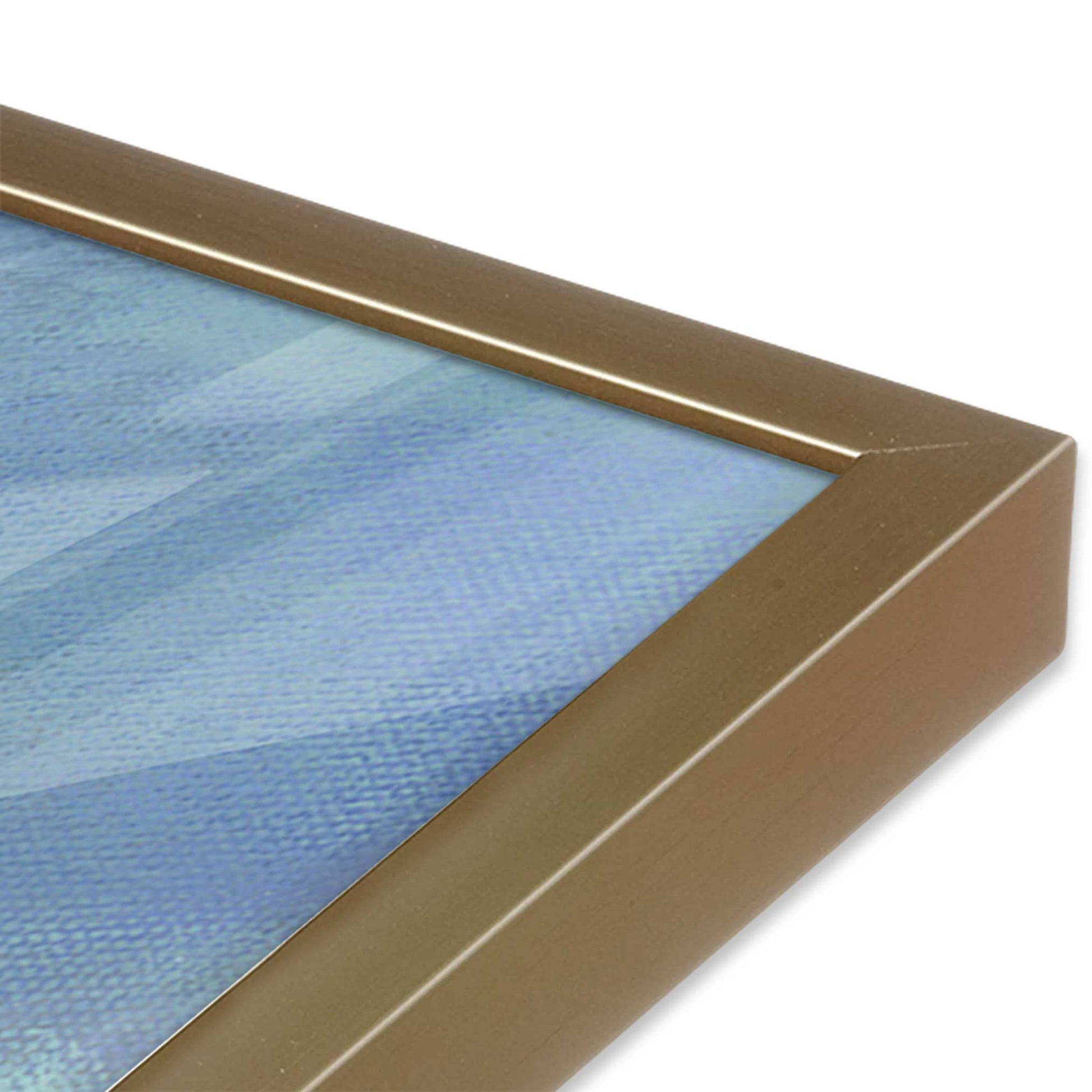 [Color:Brushed Gold], Picture of art in a Brushed Gold frame at an angle