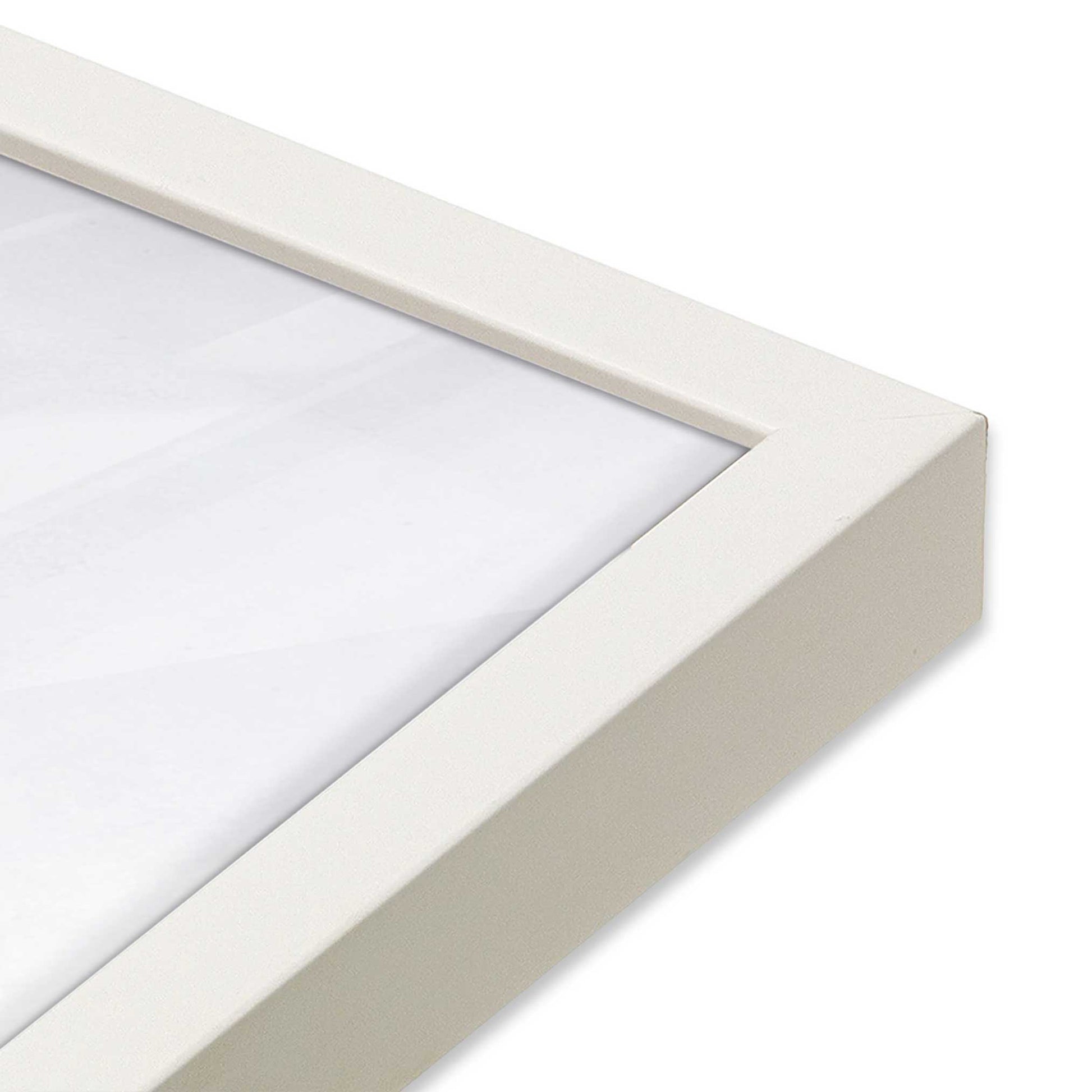 [Color:Opaque White], Picture of art in a Opaque White frame at an angle