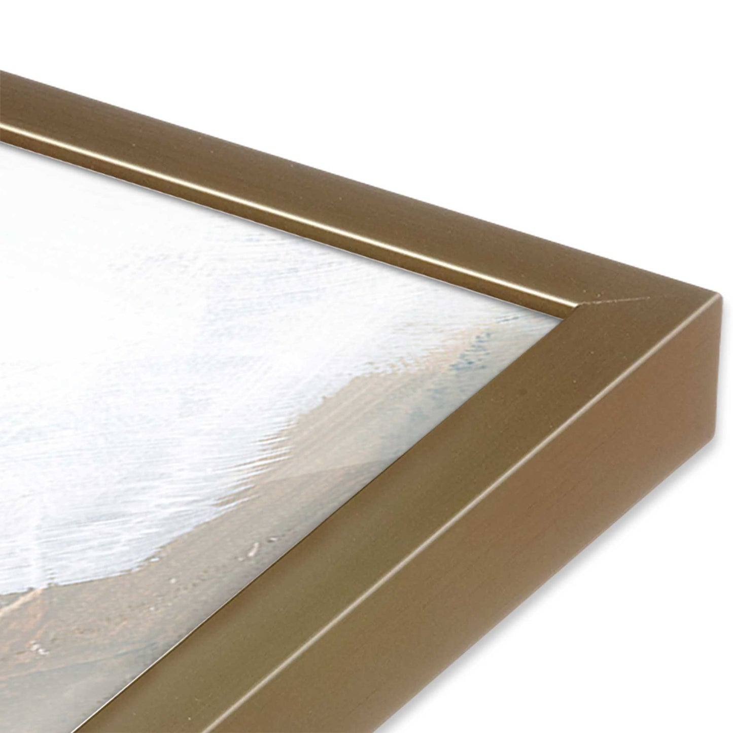 [Color:Brushed Gold], Picture of art in a Brushed Gold frame at an angle