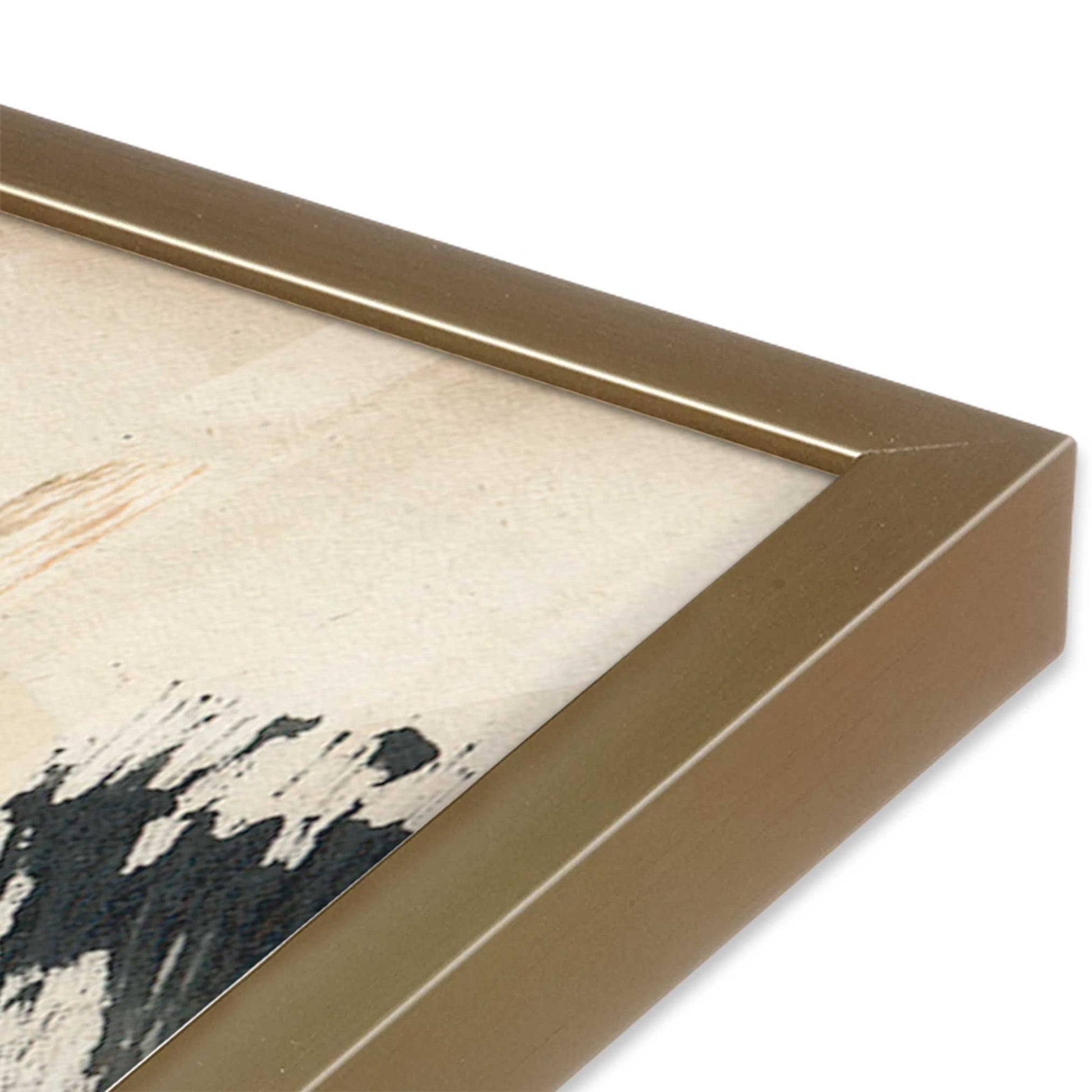 [Color:Brushed Gold], Picture of art in a Brushed Gold frame at an angle