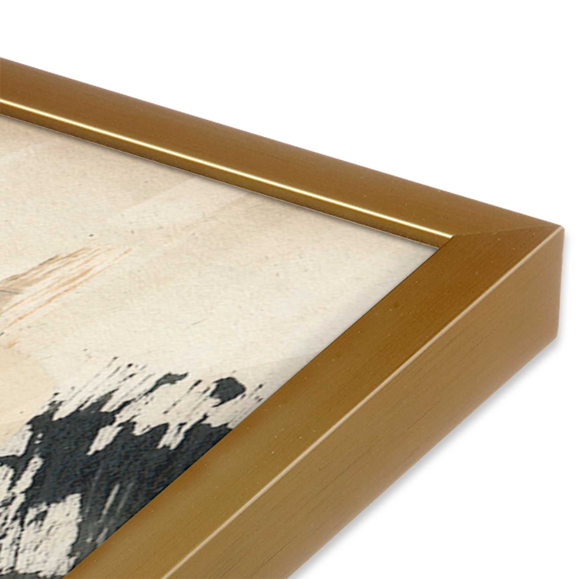 [Color:Polished Gold], Picture of art in a Polished Gold frame at an angle