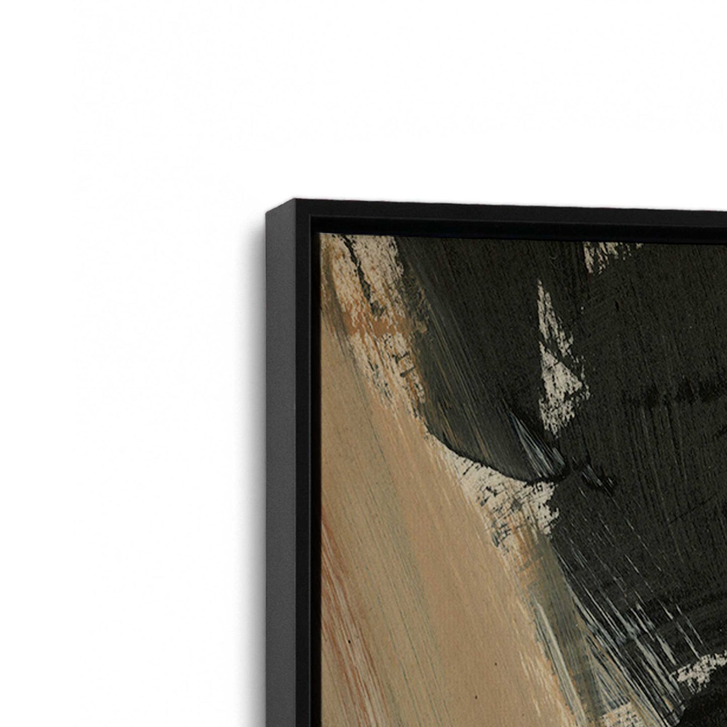 [Color:Satin Black], Picture of art in a Satin Black frame at an angle
